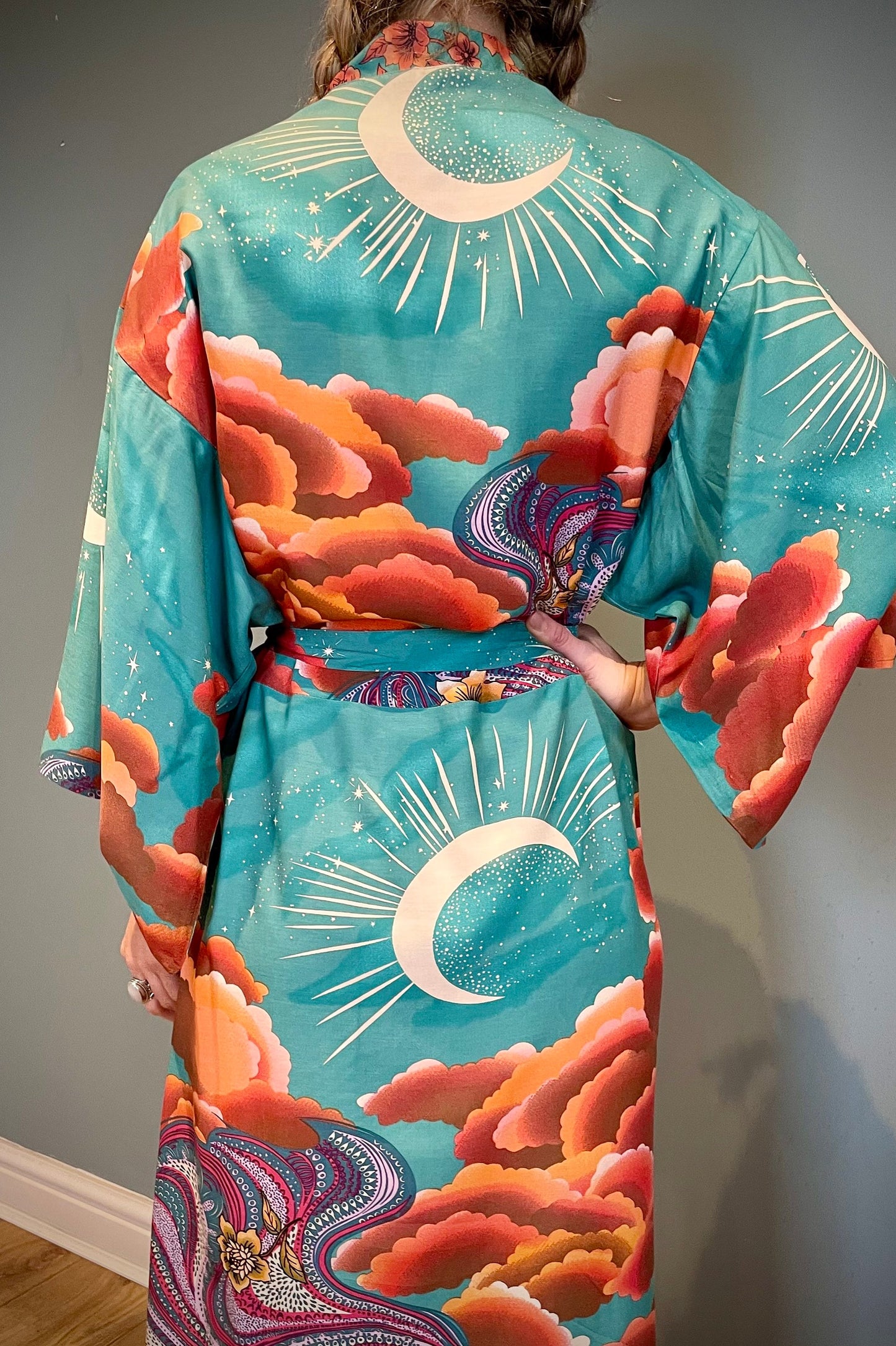 Kimono Robe, Dressing Gown, Beach Cover Up, Loungewear, Boho Robe, Womens Dress image 1