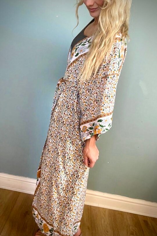 Kimono Robe, Dressing Gown, Beach Cover Up, Loungewear, Boho Robe, Womens Dress image 3