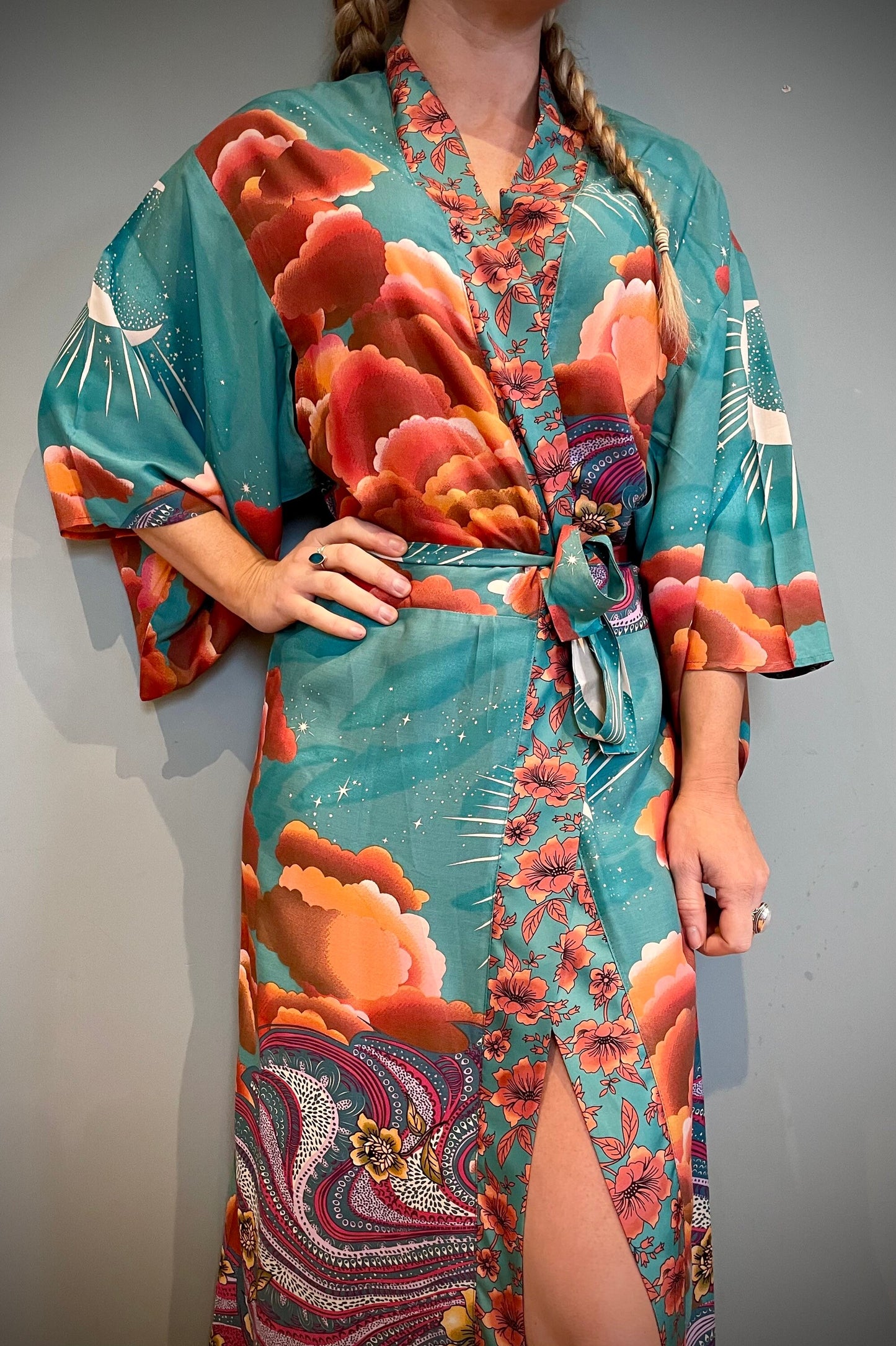 Kimono Robe, Dressing Gown, Beach Cover Up, Loungewear, Boho Robe, Womens Dress image 4
