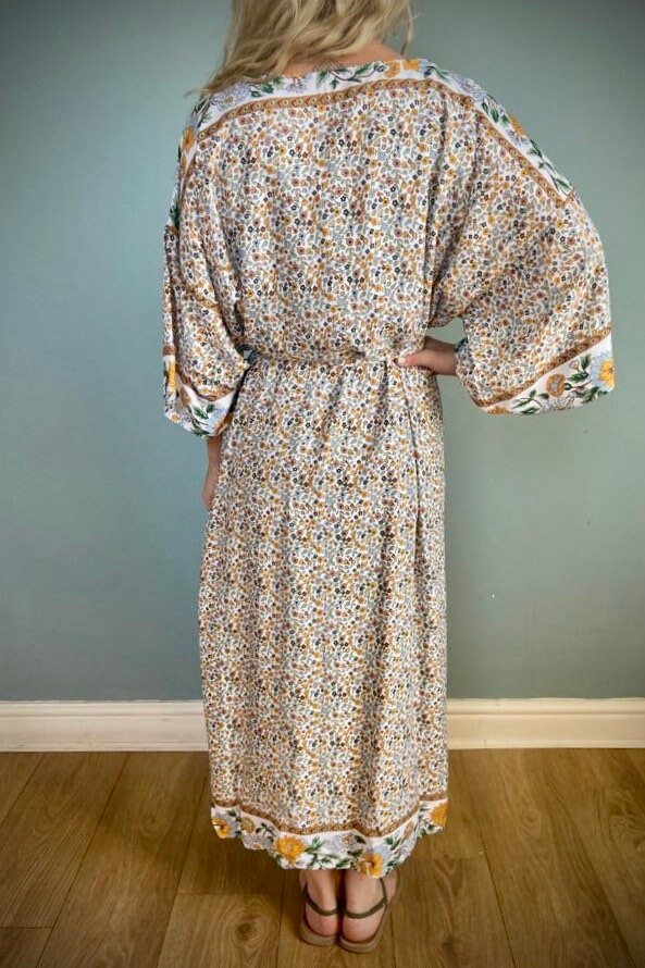 Kimono Robe, Dressing Gown, Beach Cover Up, Loungewear, Boho Robe, Womens Dress image 5