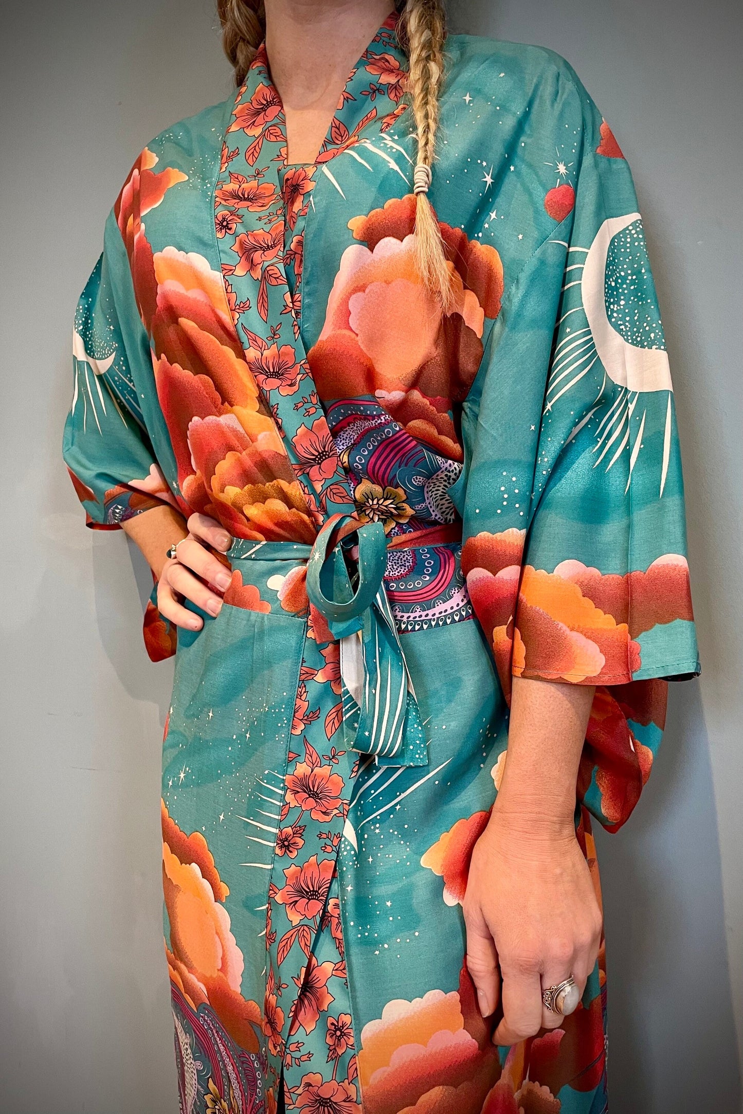 Kimono Robe, Dressing Gown, Beach Cover Up, Loungewear, Boho Robe, Womens Dress image 5