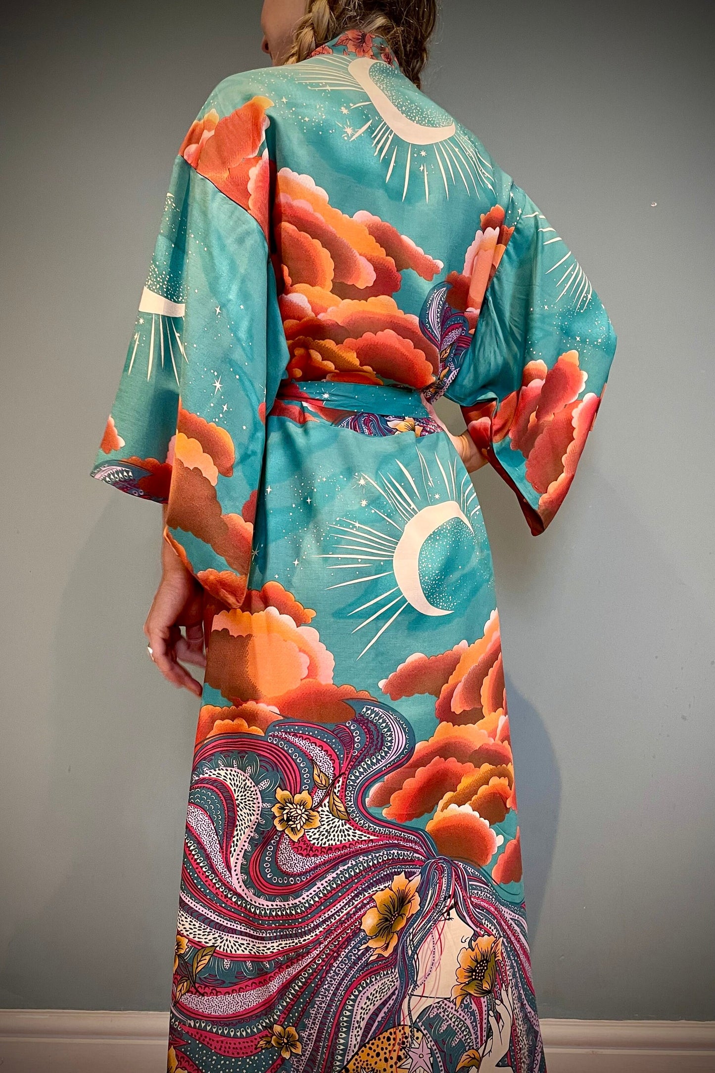 Kimono Robe, Dressing Gown, Beach Cover Up, Loungewear, Boho Robe, Womens Dress image 3