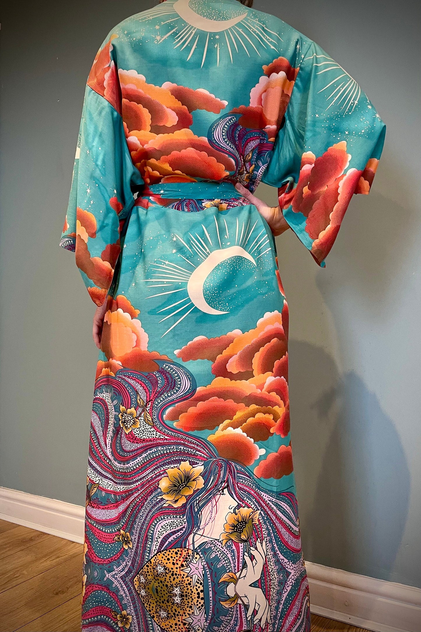 Kimono Robe, Dressing Gown, Beach Cover Up, Loungewear, Boho Robe, Womens Dress image 7