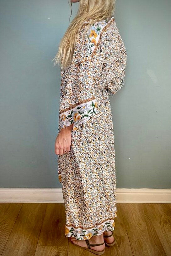 Kimono Robe, Dressing Gown, Beach Cover Up, Loungewear, Boho Robe, Womens Dress image 7