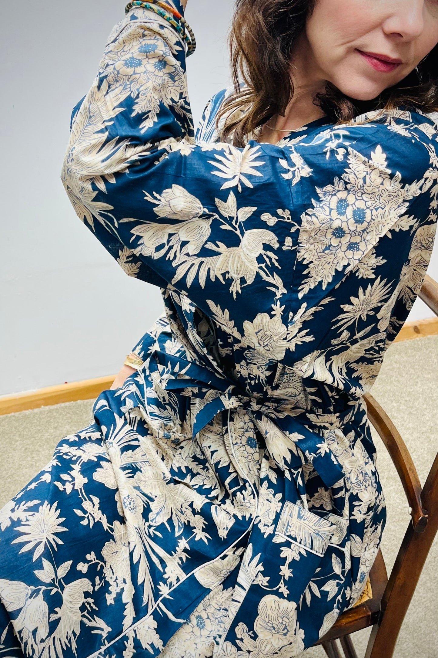 Kimono Robe, Dressing Gown Women, Brides Robe, Womens Dressing Gown, Cotton Dressing Gown, Plus Kimono, Blue Kimono Robe, Plus Size Robe