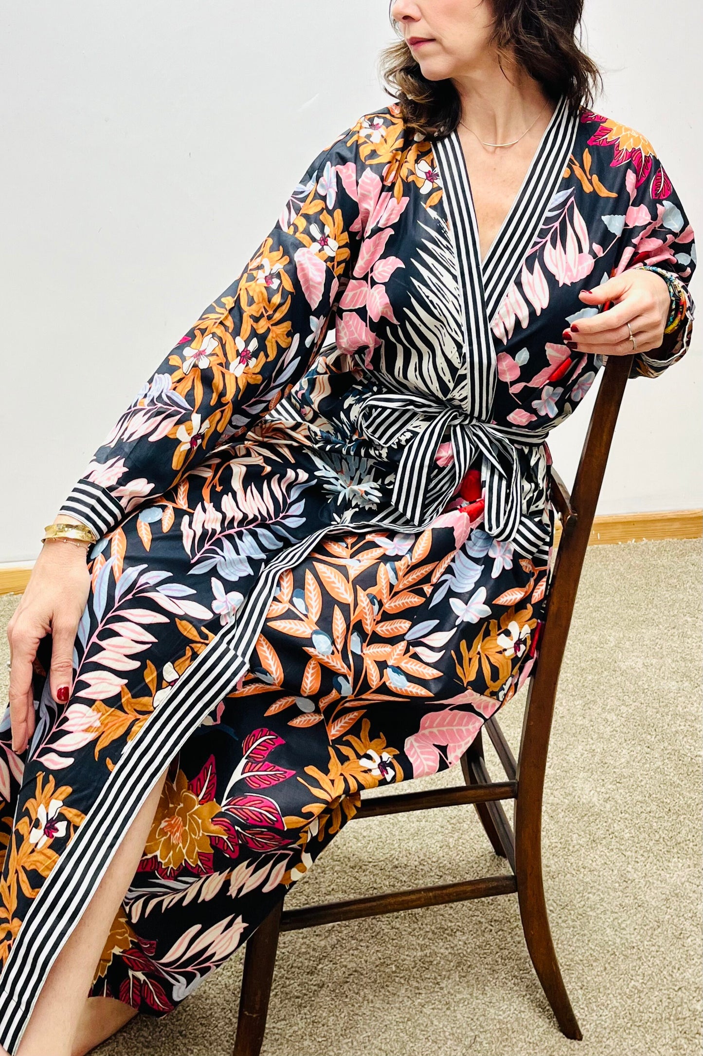 Kimono Robe, Dressing Gown Women, Brides Robe, Womens Dressing Gown, Cotton Dressing Gown, Plus Kimono, Blue Kimono Robe, Plus Size Robe