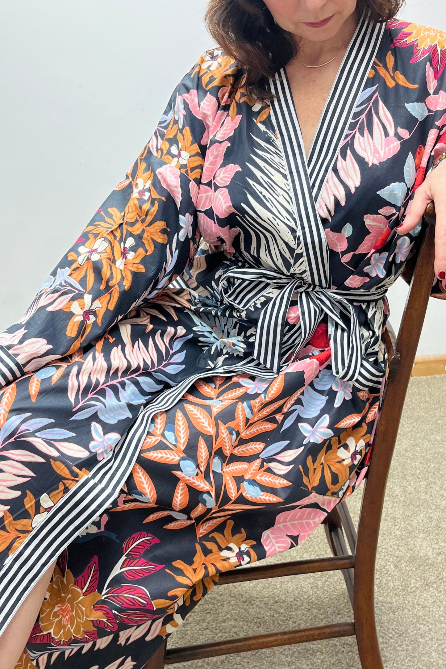 Kimono Robe, Dressing Gown Women, Brides Robe, Womens Dressing Gown, Cotton Dressing Gown, Plus Kimono, Blue Kimono Robe, Plus Size Robe