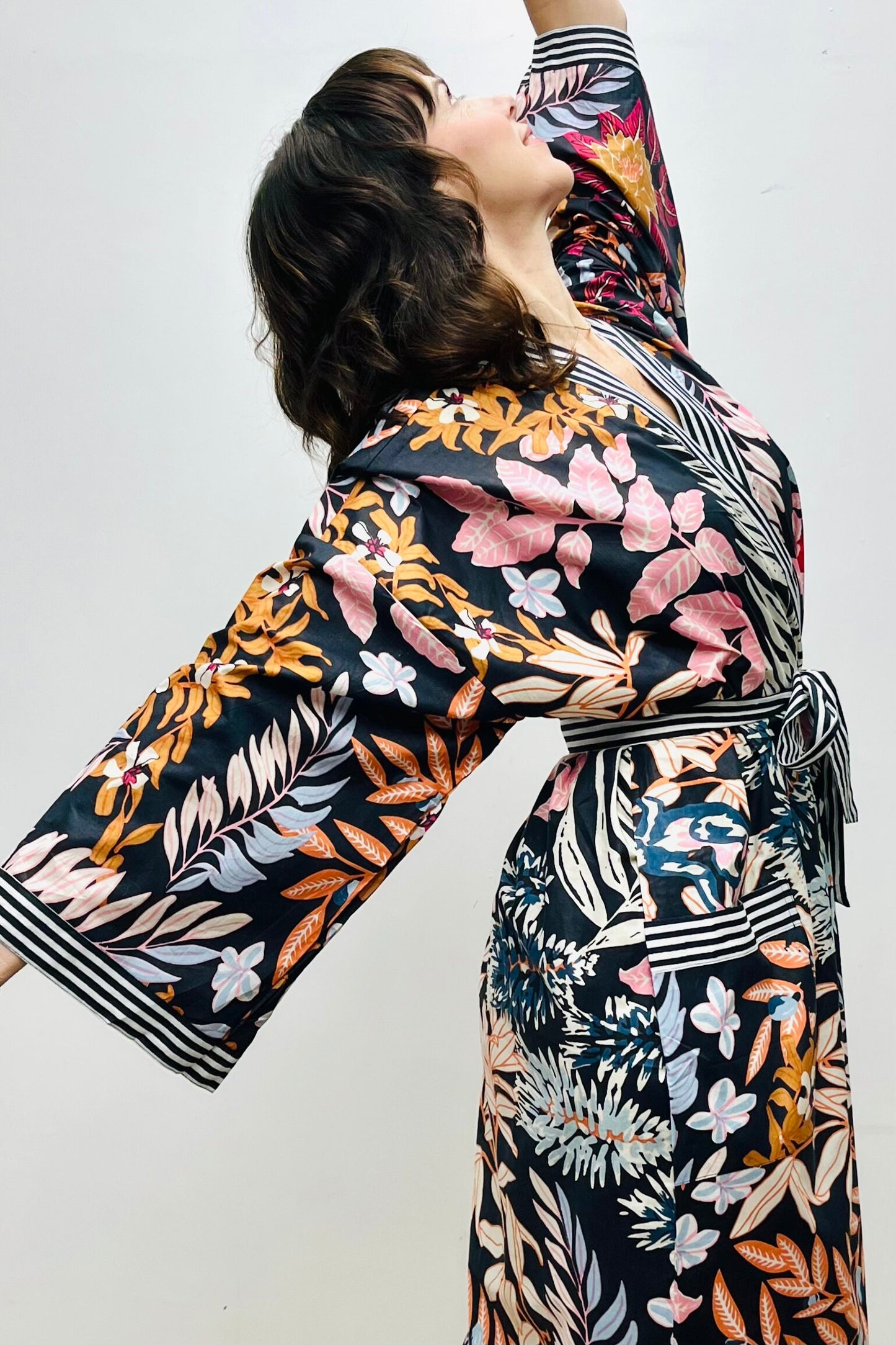 Kimono Robe, Dressing Gown Women, Brides Robe, Womens Dressing Gown, Cotton Dressing Gown, Plus Kimono, Blue Kimono Robe, Plus Size Robe