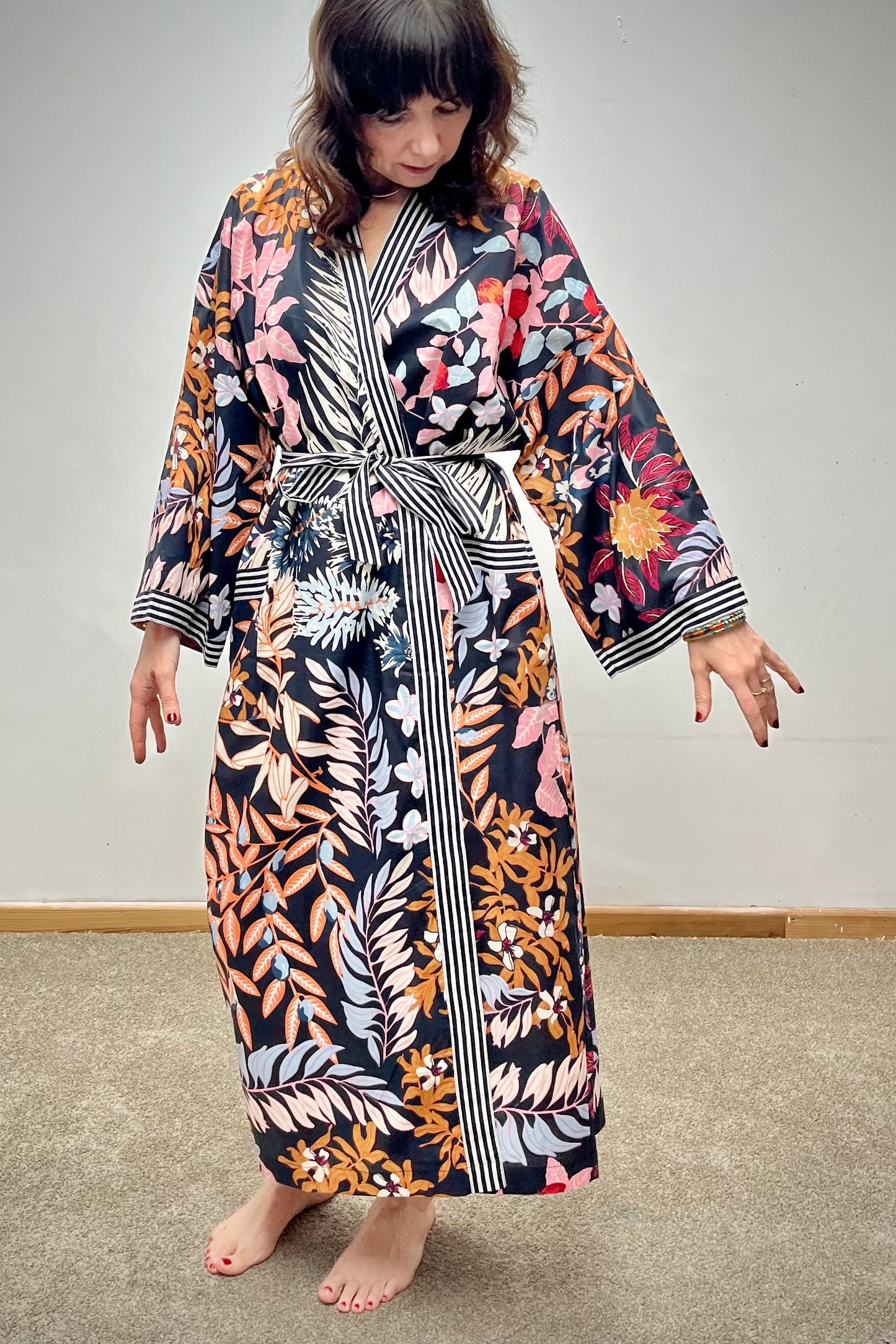 Kimono Robe, Dressing Gown Women, Brides Robe, Womens Dressing Gown, Cotton Dressing Gown, Plus Kimono, Blue Kimono Robe, Plus Size Robe