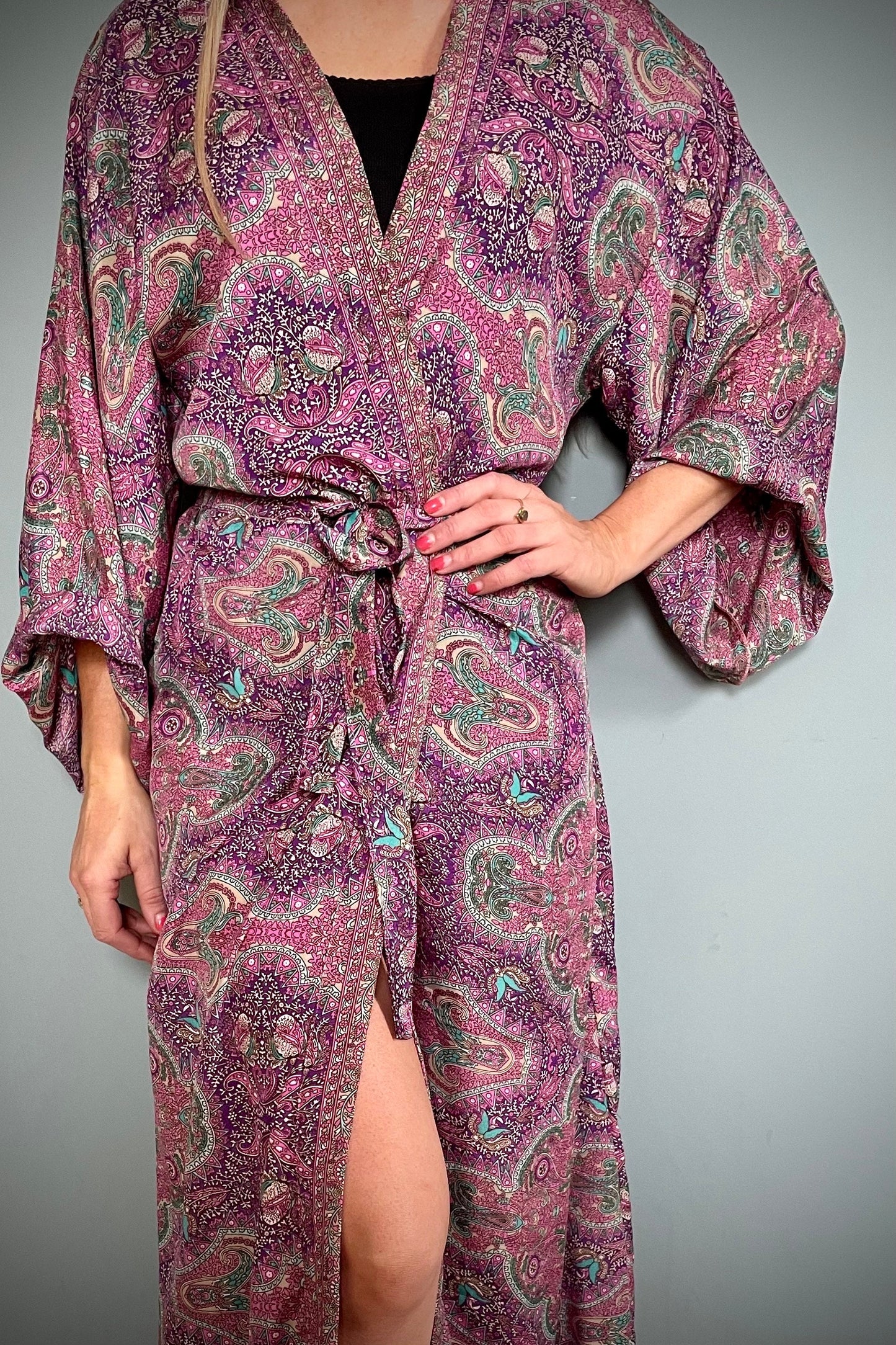 Kimono Robe, Silk Dressing Gown, Silk Robe, Bridesmaid Robe, Womens Dressing Gown, Dressing Gown, Ruby Summer Robe