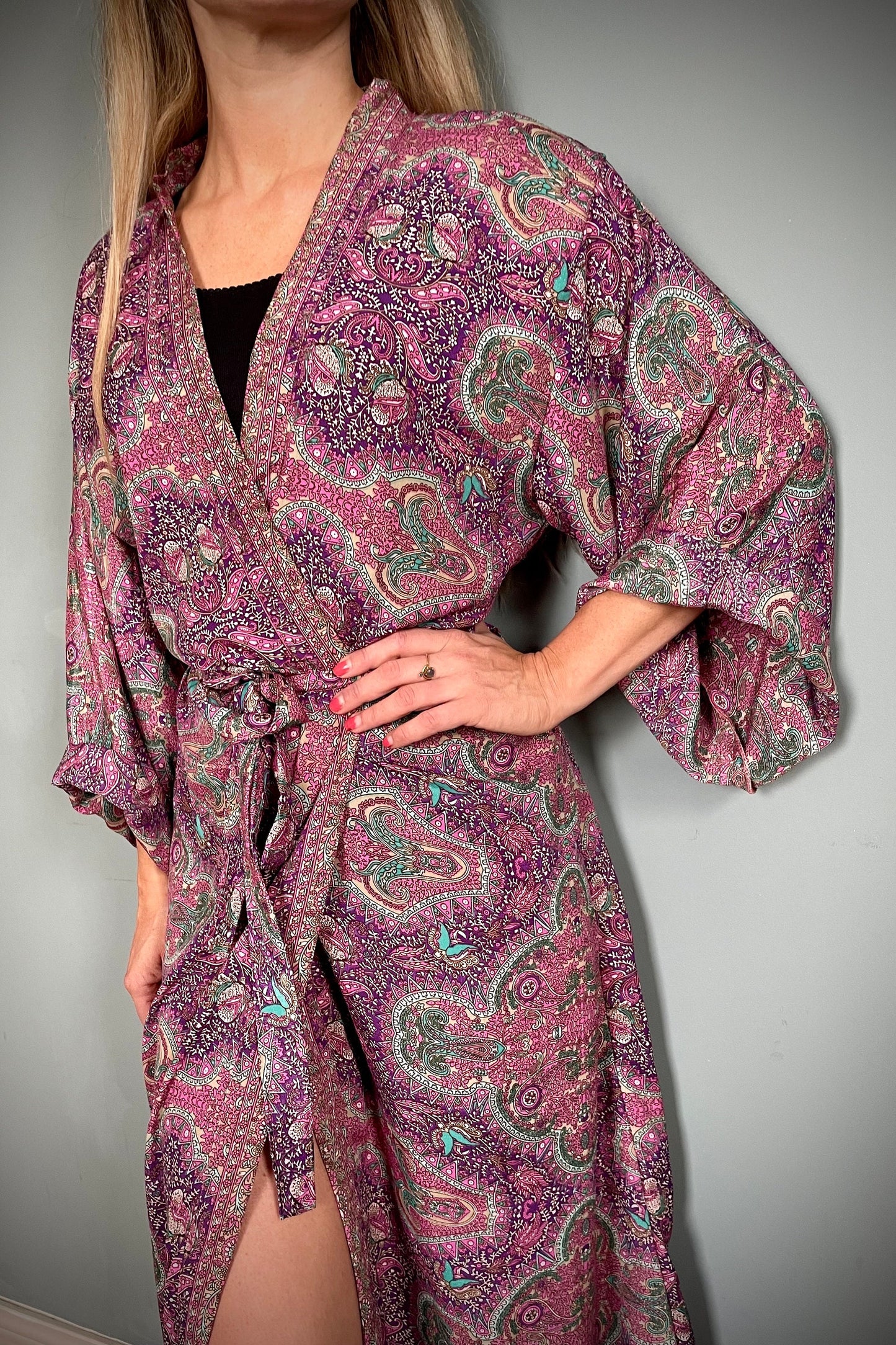 Kimono Robe, Silk Dressing Gown, Silk Robe, Bridesmaid Robe, Womens Dressing Gown, Dressing Gown, Ruby Summer Robe