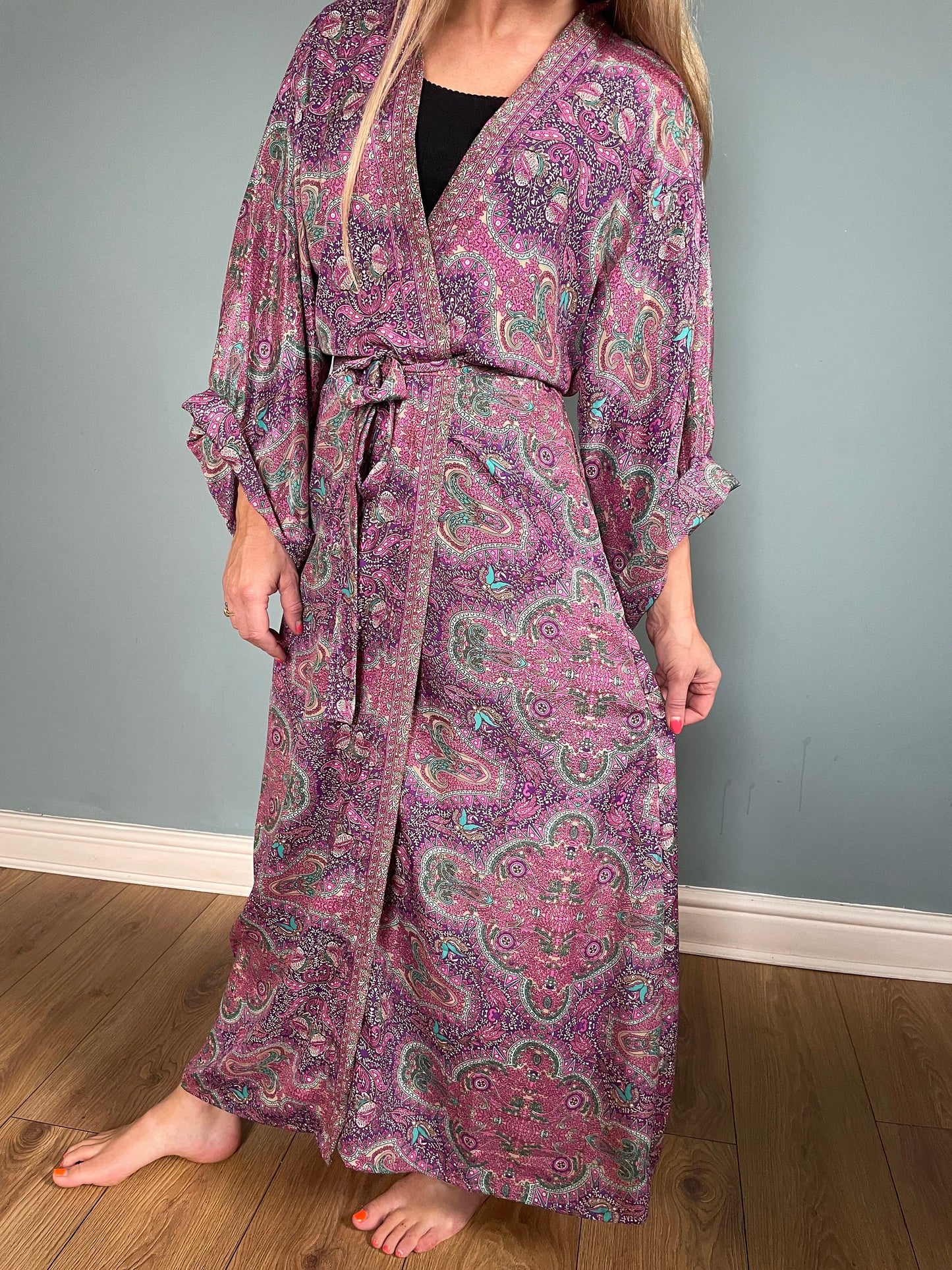 Kimono Robe, Silk Dressing Gown, Silk Robe, Bridesmaid Robe, Womens Dressing Gown, Dressing Gown, Ruby Summer Robe