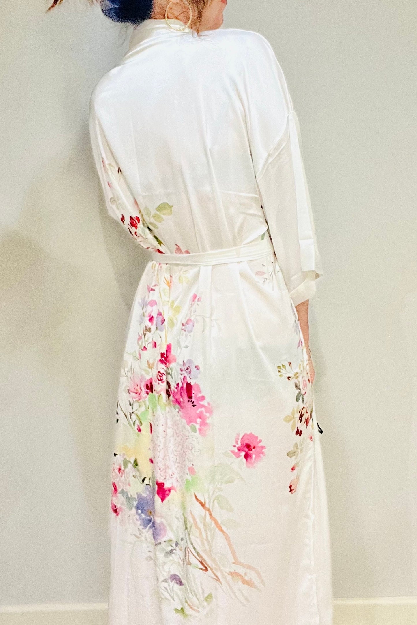 Kimono Robe, Japanese Dressing Gown, Luxury Satin Robe, Bridesmaid Robe, Womens Dressing Gown, Dressing Gown, Summer Robe, Plus Kimono,