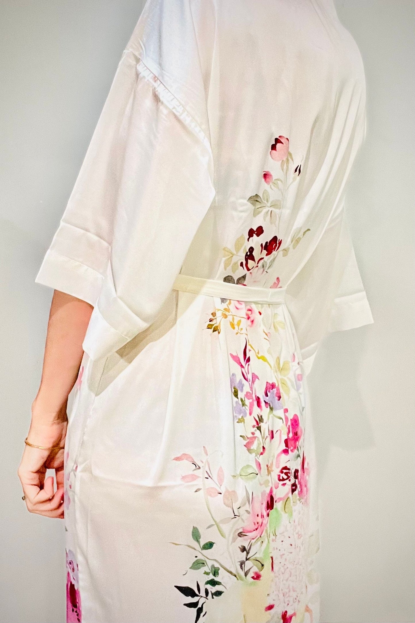 Kimono Robe, Japanese Dressing Gown, Luxury Satin Robe, Bridesmaid Robe, Womens Dressing Gown, Dressing Gown, Summer Robe, Plus Kimono,