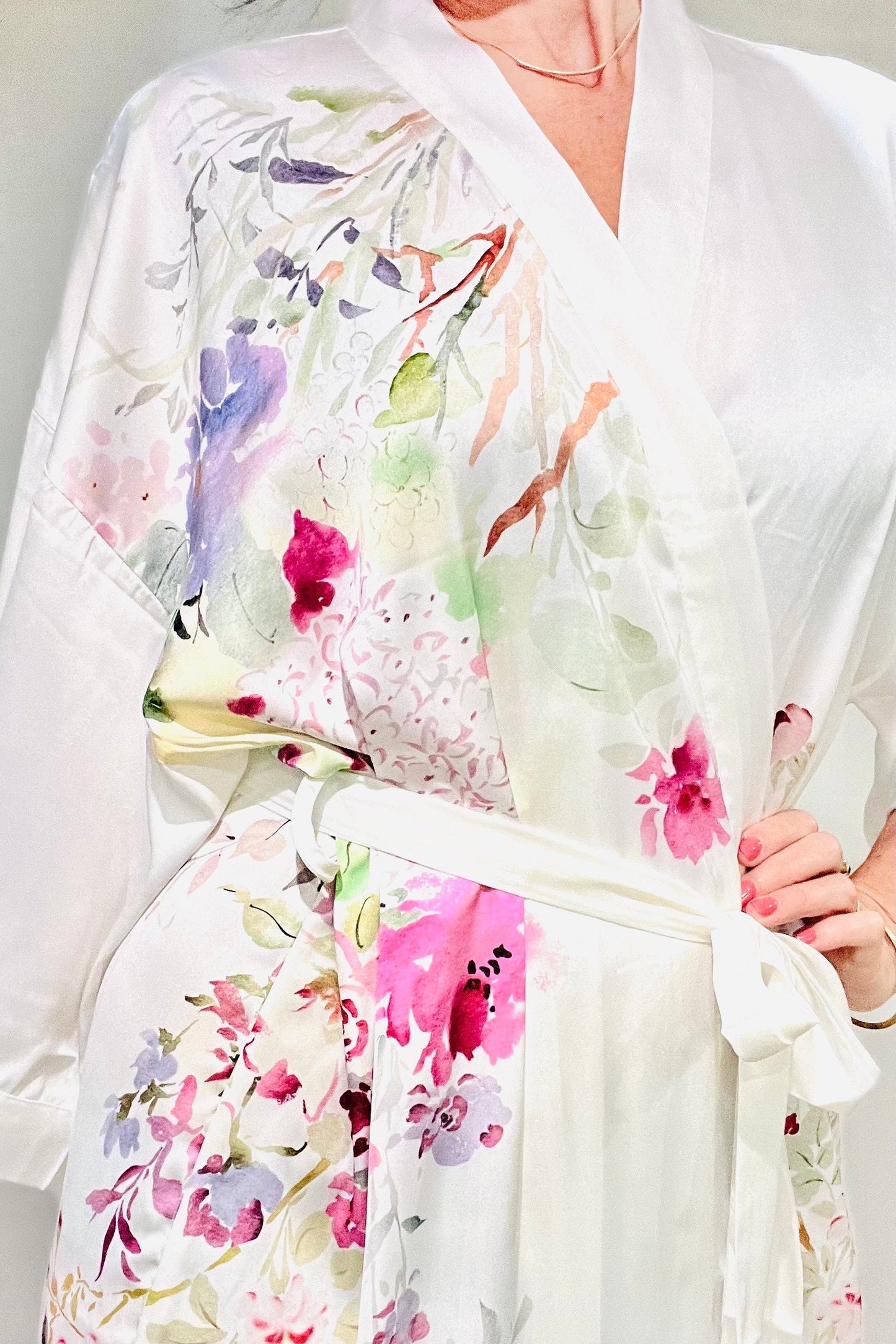 Kimono Robe, Japanese Dressing Gown, Luxury Satin Robe, Bridesmaid Robe, Womens Dressing Gown, Dressing Gown, Summer Robe, Plus Kimono,