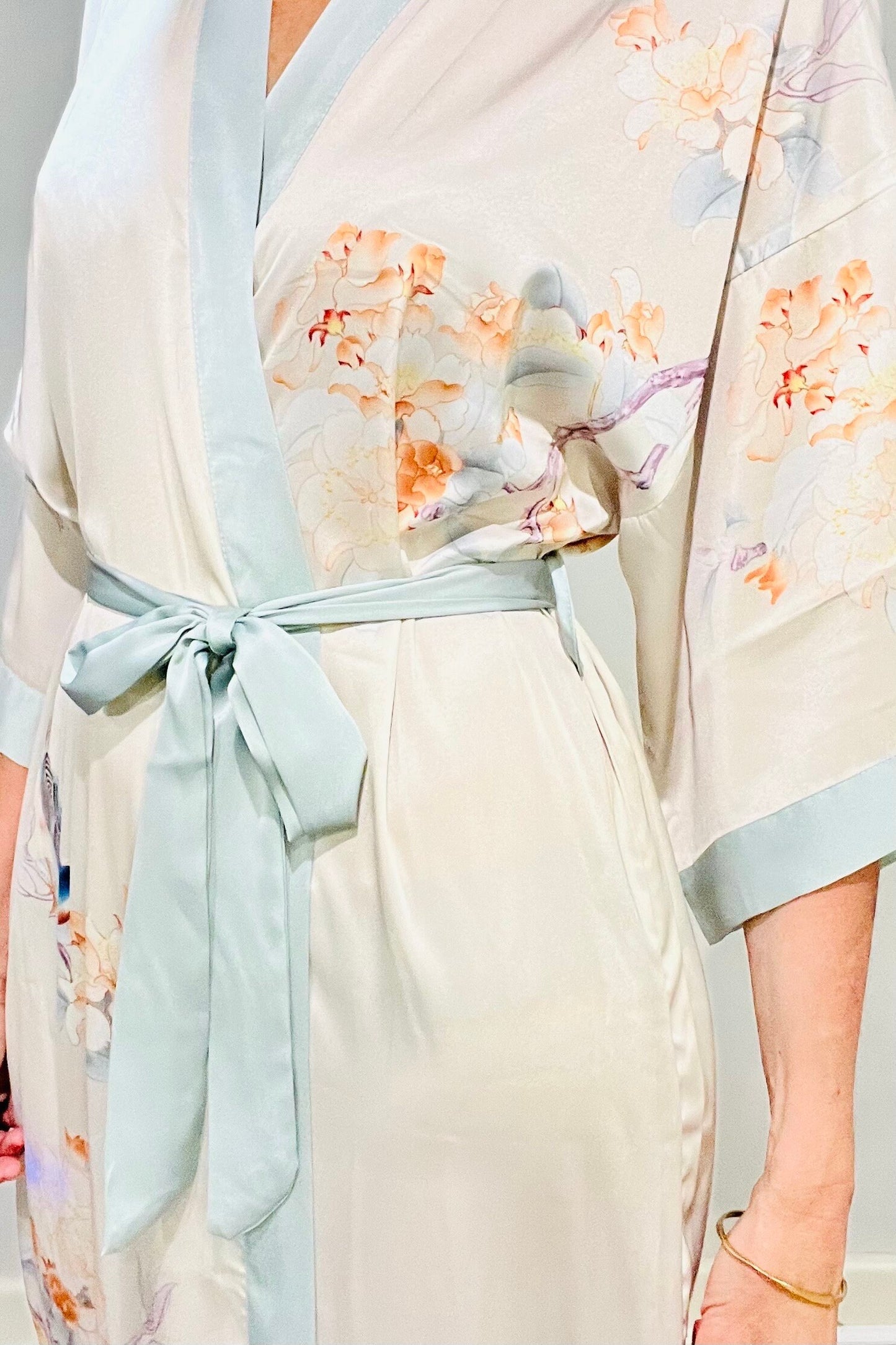 Kimono Robe, Japanese Dressing Gown, Luxury Satin Robe, Bridesmaid Robe, Womens Dressing Gown, Dressing Gown, Summer Robe, Plus Kimono,