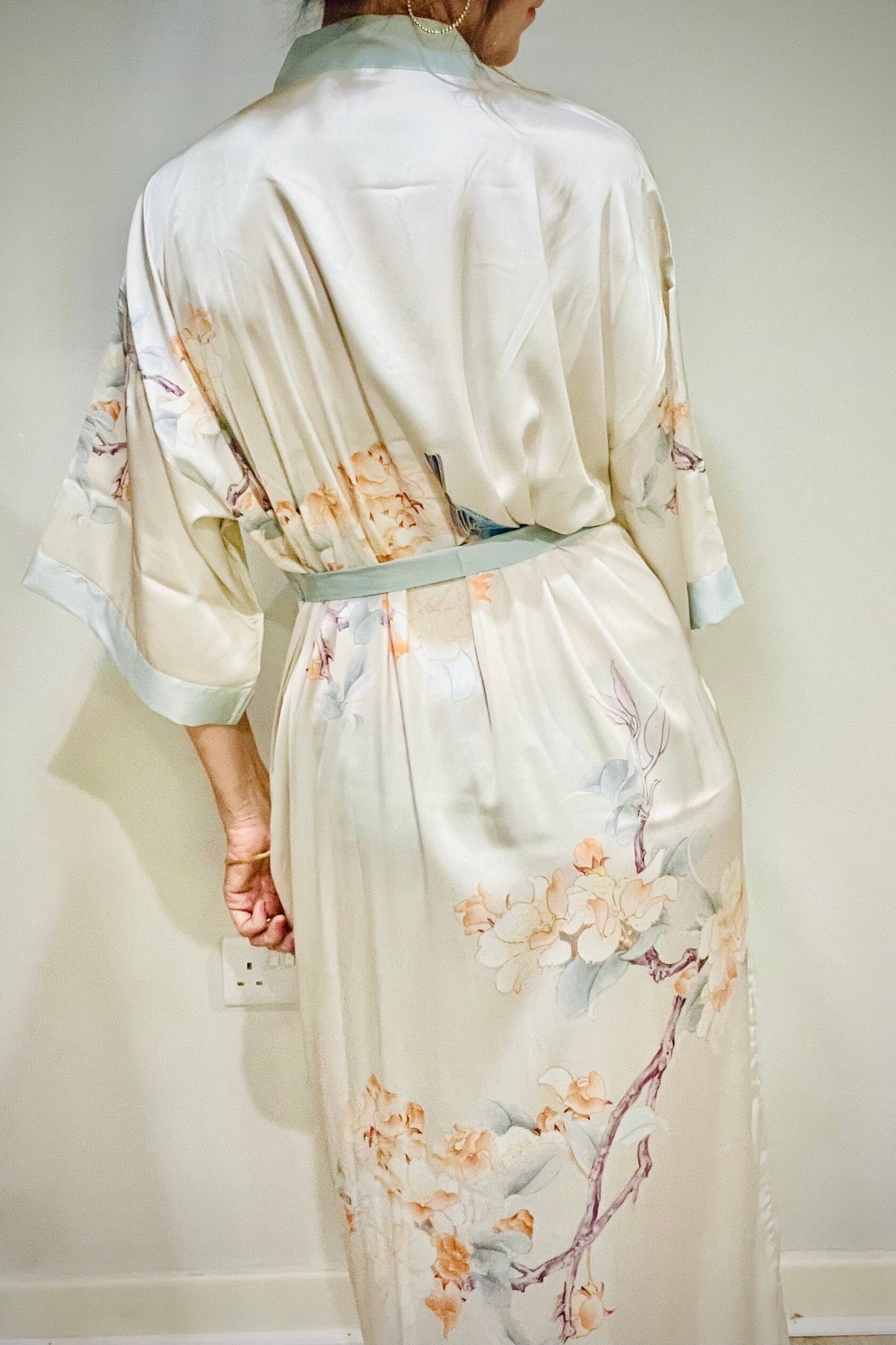 Kimono Robe, Japanese Dressing Gown, Luxury Satin Robe, Bridesmaid Robe, Womens Dressing Gown, Dressing Gown, Summer Robe, Plus Kimono,