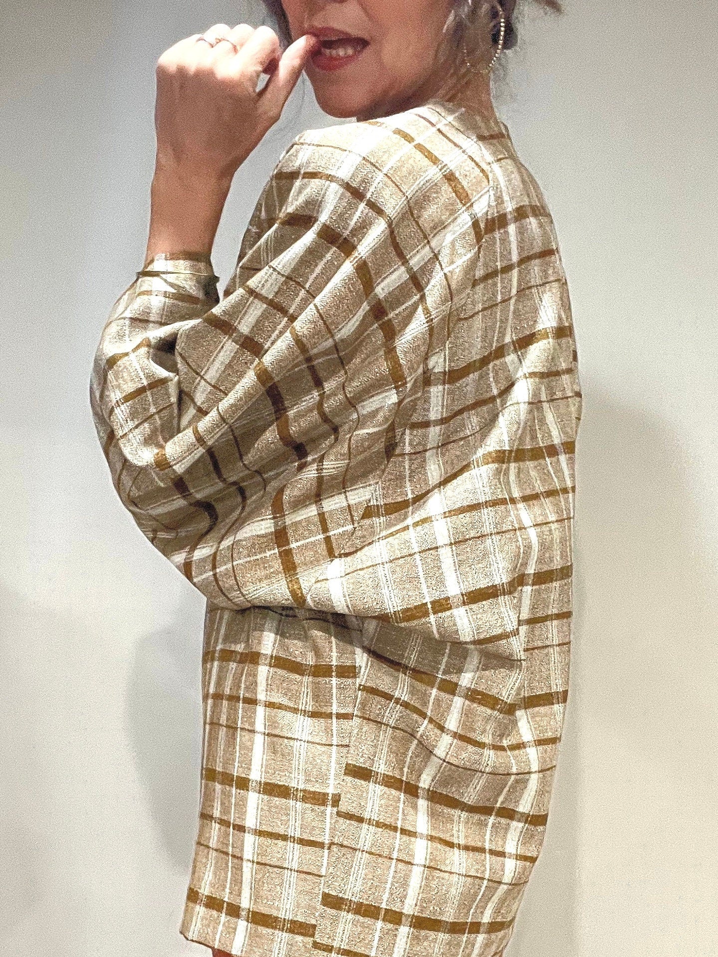 Kimono Jacket, Vintage Kimono Robe, Women’s Kimono jacket, Plaid Hoari Jacket, kimono Top, Japanese Coat, Oriental Robe, Vintage Jacket