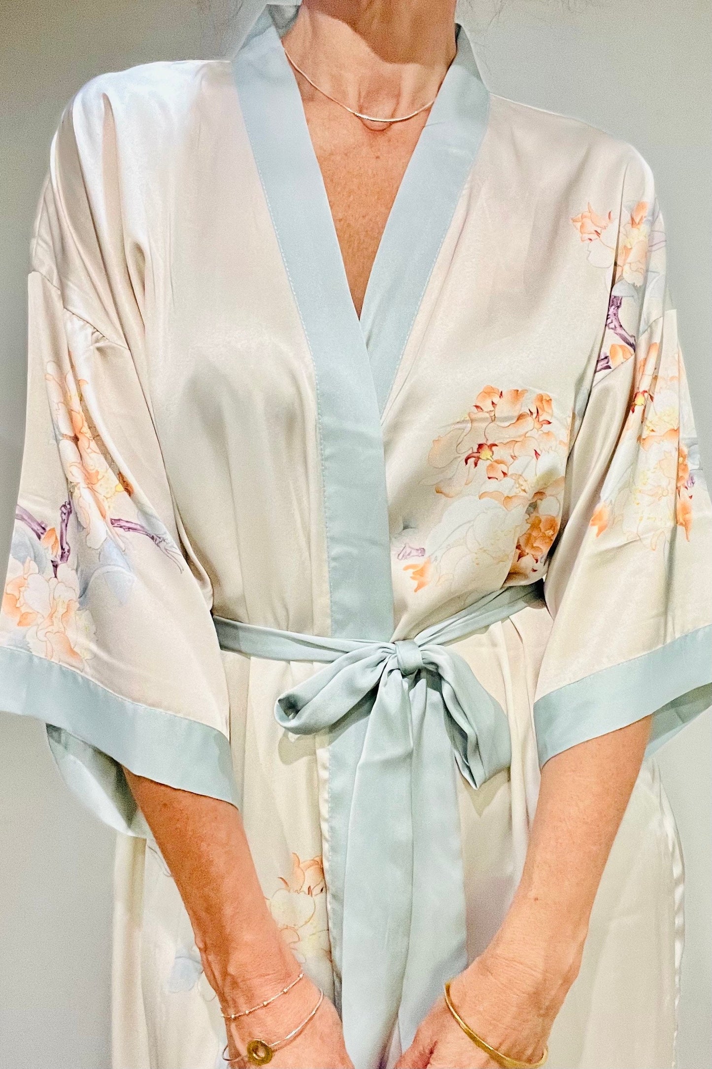Kimono Robe, Japanese Dressing Gown, Luxury Satin Robe, Bridesmaid Robe, Womens Dressing Gown, Dressing Gown, Summer Robe, Plus Kimono,