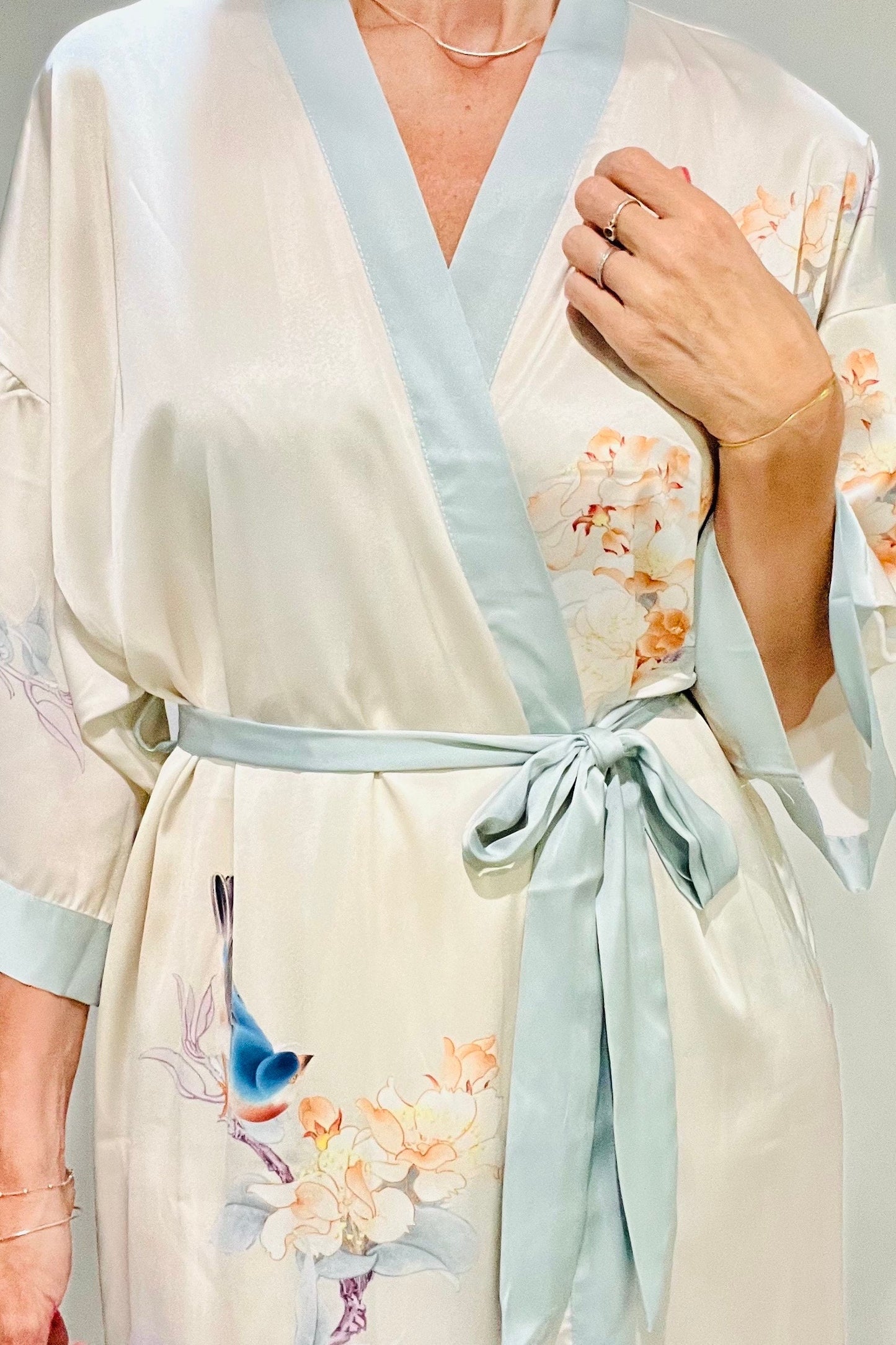 Kimono Robe, Japanese Dressing Gown, Luxury Satin Robe, Bridesmaid Robe, Womens Dressing Gown, Dressing Gown, Summer Robe, Plus Kimono,