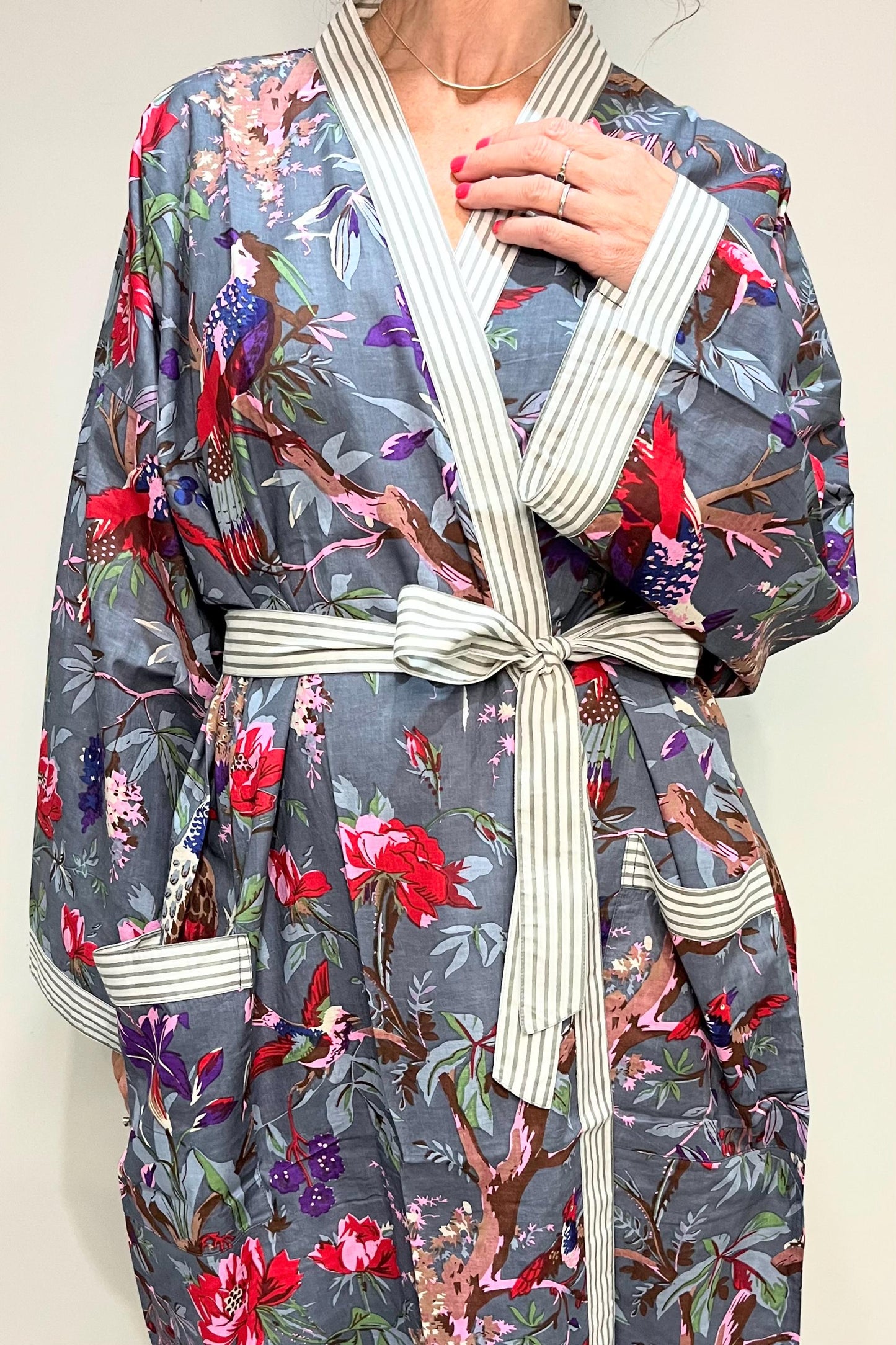 Kimono Robe, Dressing Gown Women, Brides Robe, Womens Dressing Gown, Cotton Dressing Gown, Plus Kimono, Blue Kimono Robe, Plus Size Robe