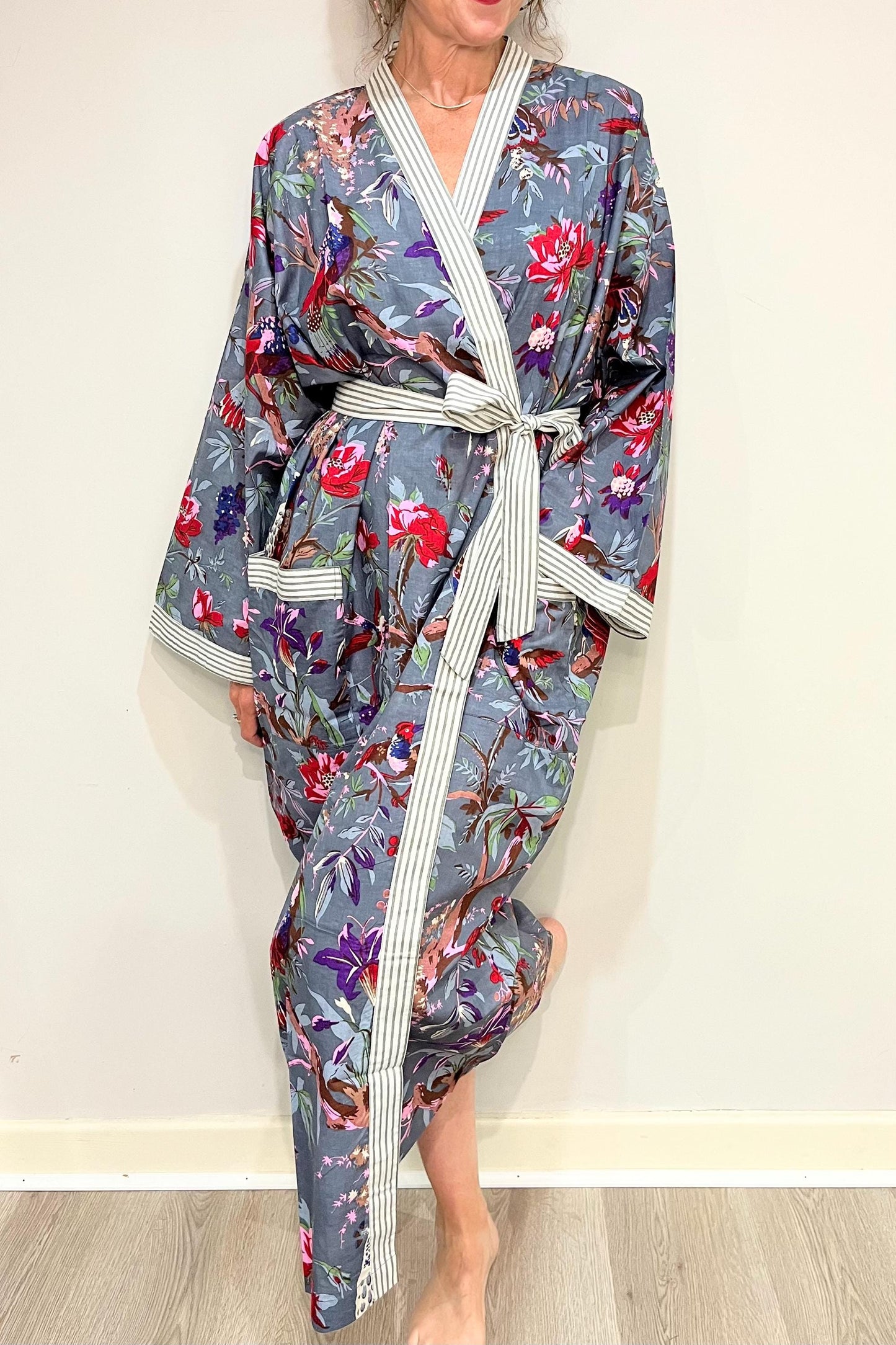 Kimono Robe, Dressing Gown Women, Brides Robe, Womens Dressing Gown, Cotton Dressing Gown, Plus Kimono, Blue Kimono Robe, Plus Size Robe