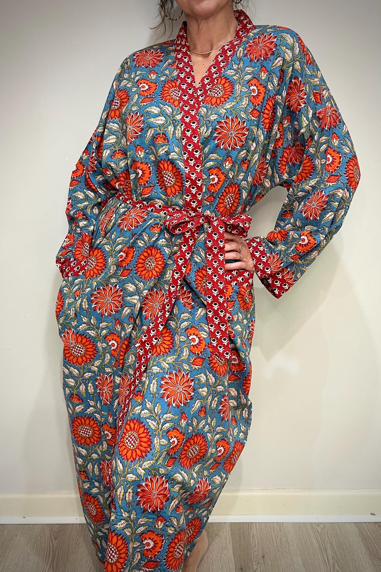 Kimono Robe, Dressing Gown Women, Brides Robe, Womens Dressing Gown, Cotton Dressing Gown, Plus Kimono, Blue Kimono Robe, Plus Size Robe