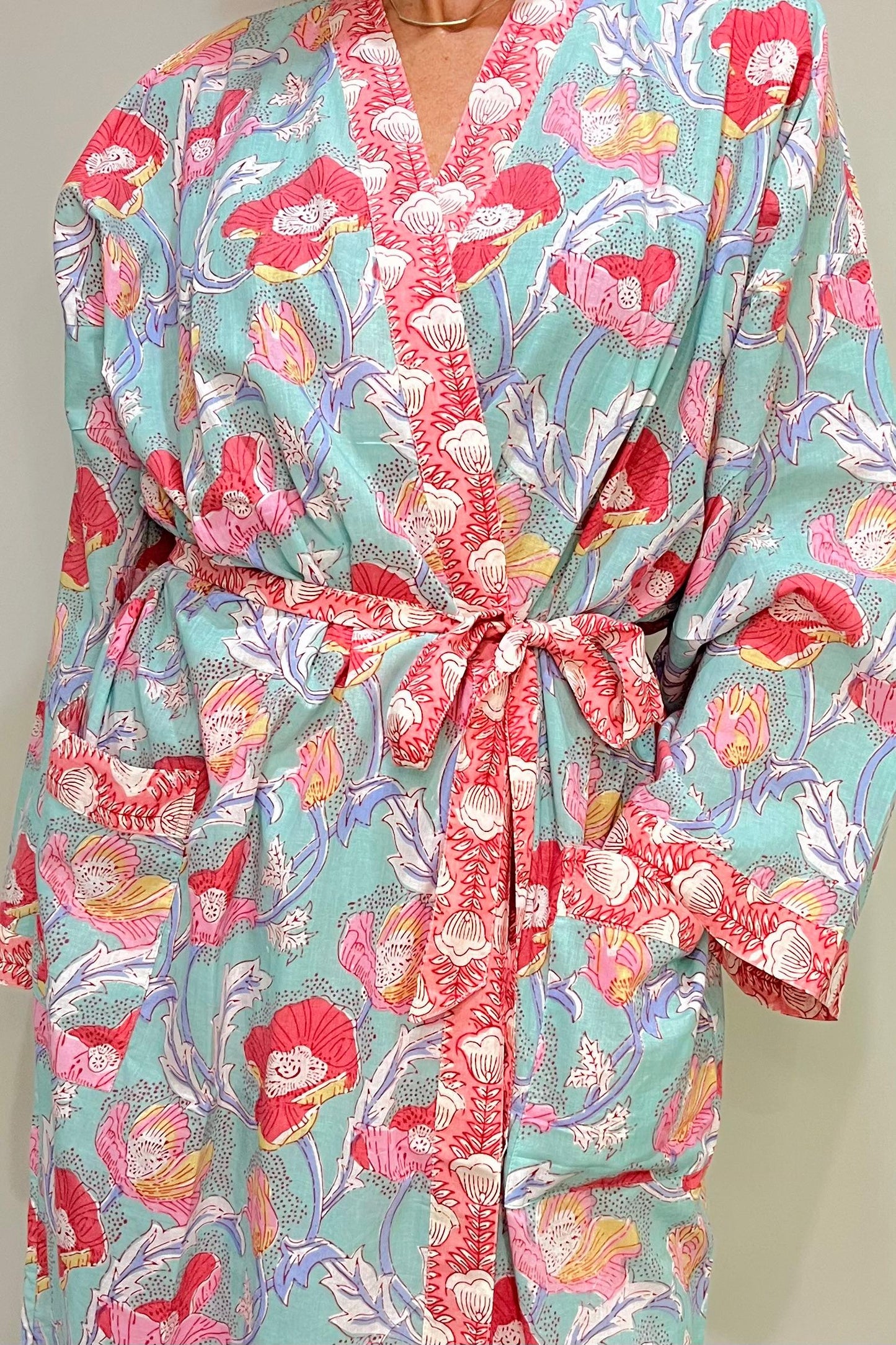Kimono Robe, Dressing Gown Women, Brides Robe, Womens Dressing Gown, Cotton Dressing Gown, Plus Kimono, Green Kimono Robe, Plus Size Robe
