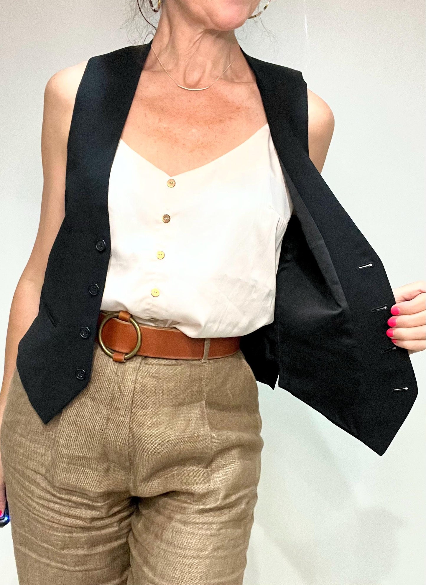 Vintage Waiscoat, Vintage Wool Waistcoat, Black Tailored Vest,Waistcoat For Her, Vintage Tweed Vest, Ladies Waistcoat