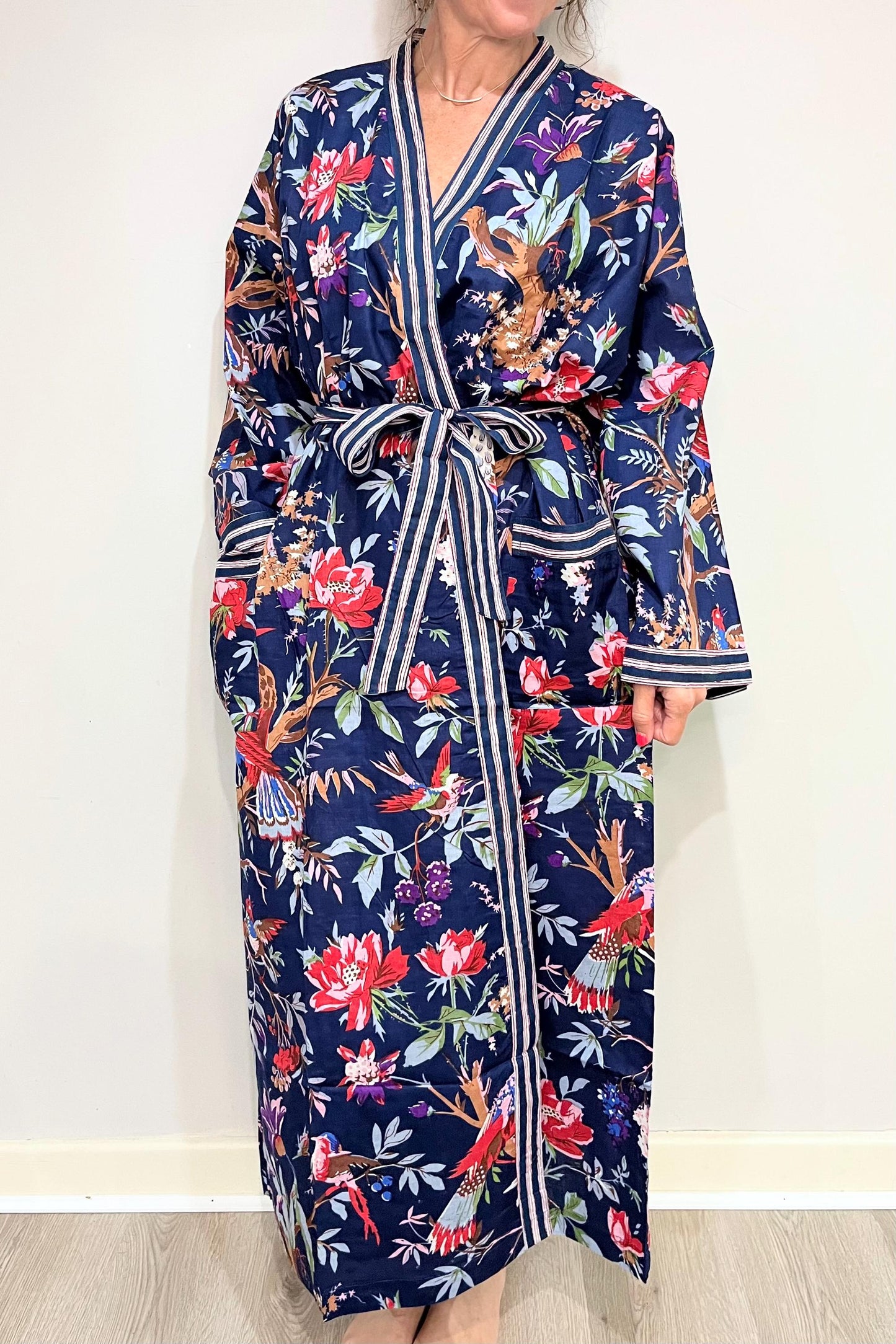 Kimono Robe, Dressing Gown Women, Brides Robe, Womens Dressing Gown, Cotton Dressing Gown, Plus Kimono, Blue Kimono Robe, Plus Size Robe