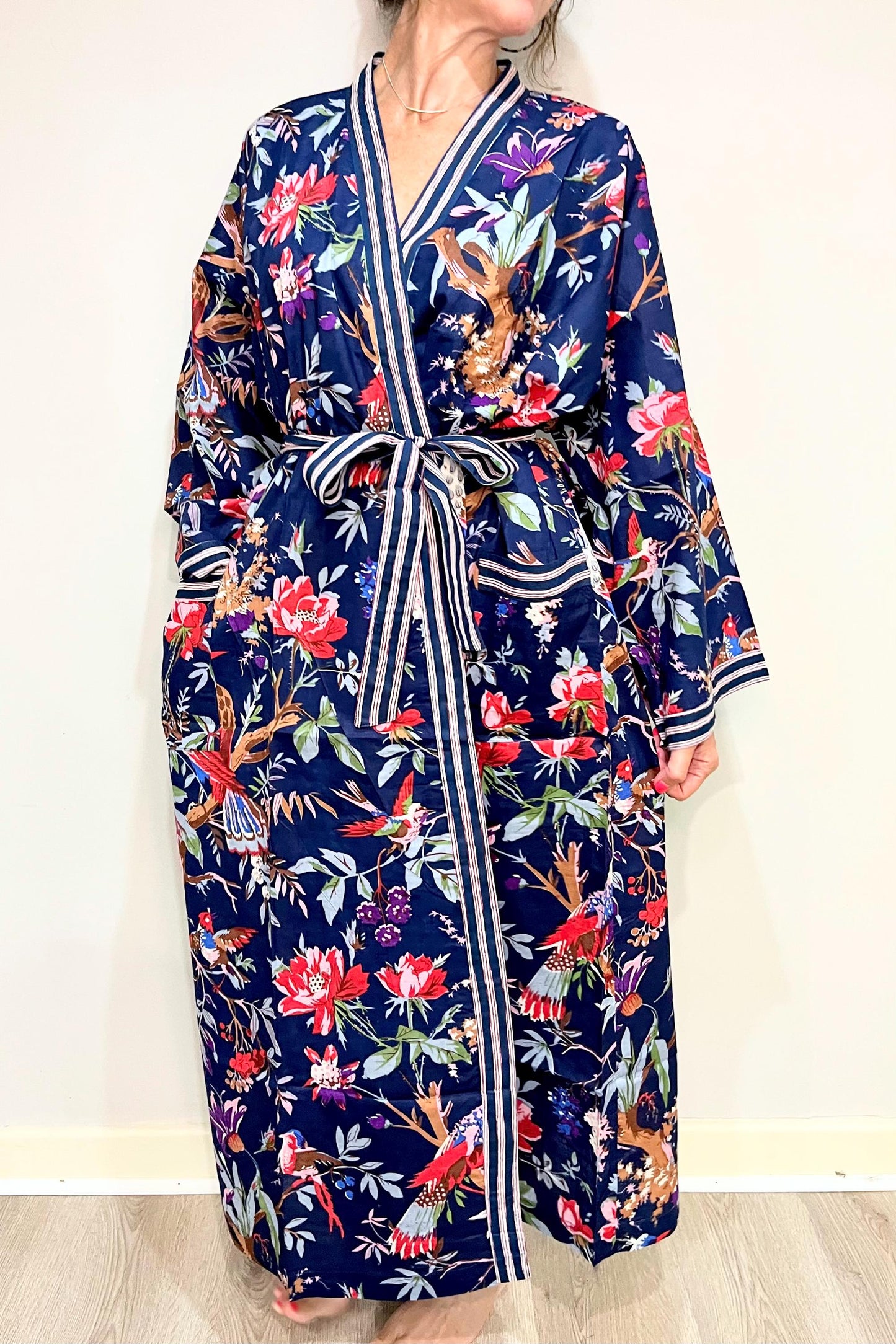 Kimono Robe, Dressing Gown Women, Brides Robe, Womens Dressing Gown, Cotton Dressing Gown, Plus Kimono, Blue Kimono Robe, Plus Size Robe