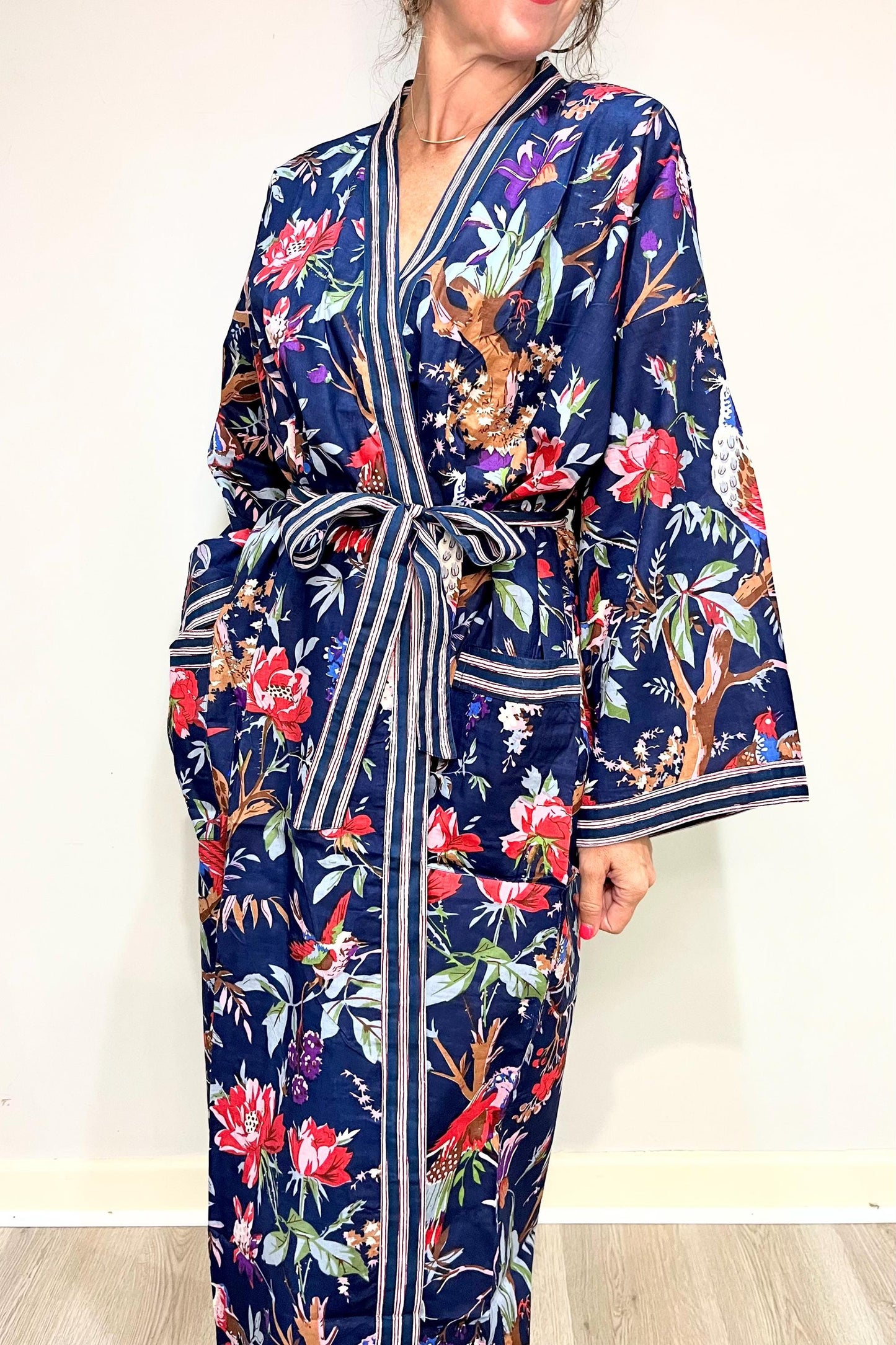 Kimono Robe, Dressing Gown Women, Brides Robe, Womens Dressing Gown, Cotton Dressing Gown, Plus Kimono, Blue Kimono Robe, Plus Size Robe