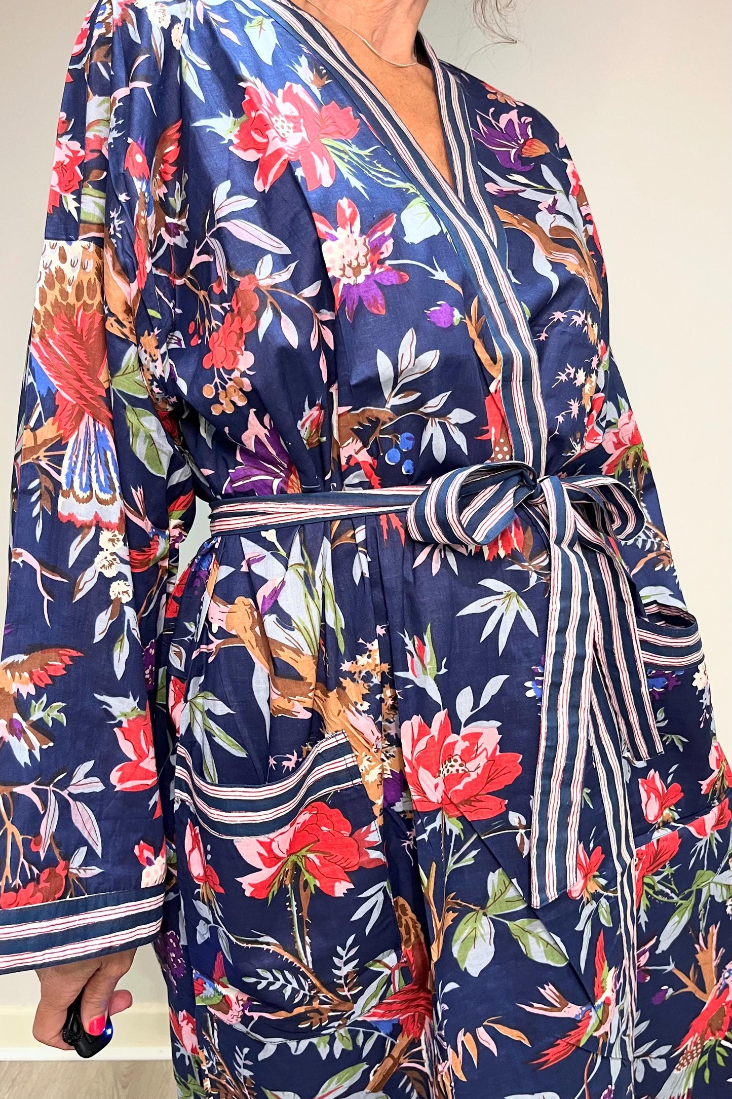 Kimono Robe, Dressing Gown Women, Brides Robe, Womens Dressing Gown, Cotton Dressing Gown, Plus Kimono, Blue Kimono Robe, Plus Size Robe
