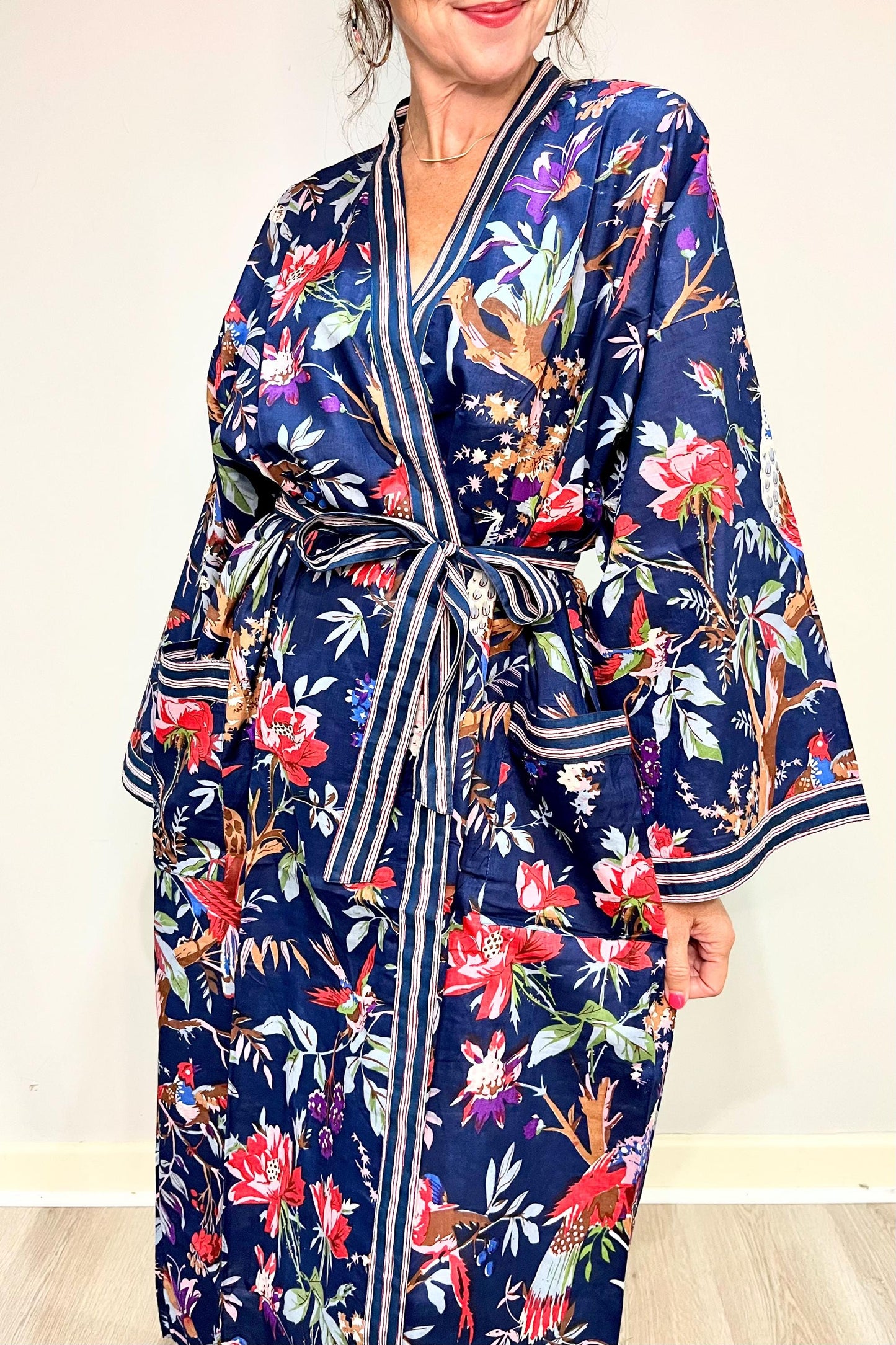 Kimono Robe, Dressing Gown Women, Brides Robe, Womens Dressing Gown, Cotton Dressing Gown, Plus Kimono, Blue Kimono Robe, Plus Size Robe