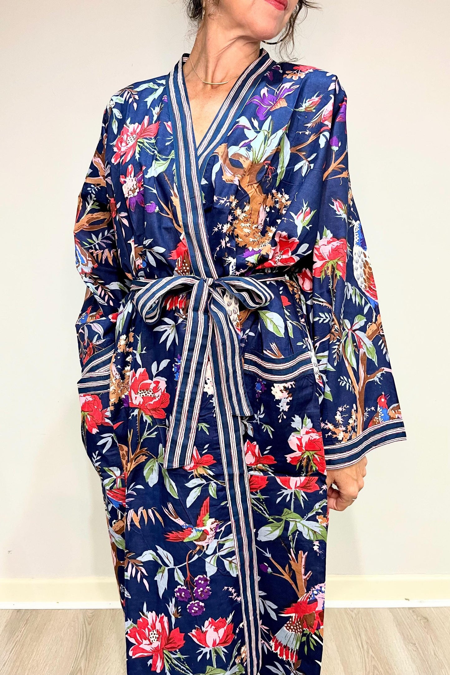 Kimono Robe, Dressing Gown Women, Brides Robe, Womens Dressing Gown, Cotton Dressing Gown, Plus Kimono, Blue Kimono Robe, Plus Size Robe