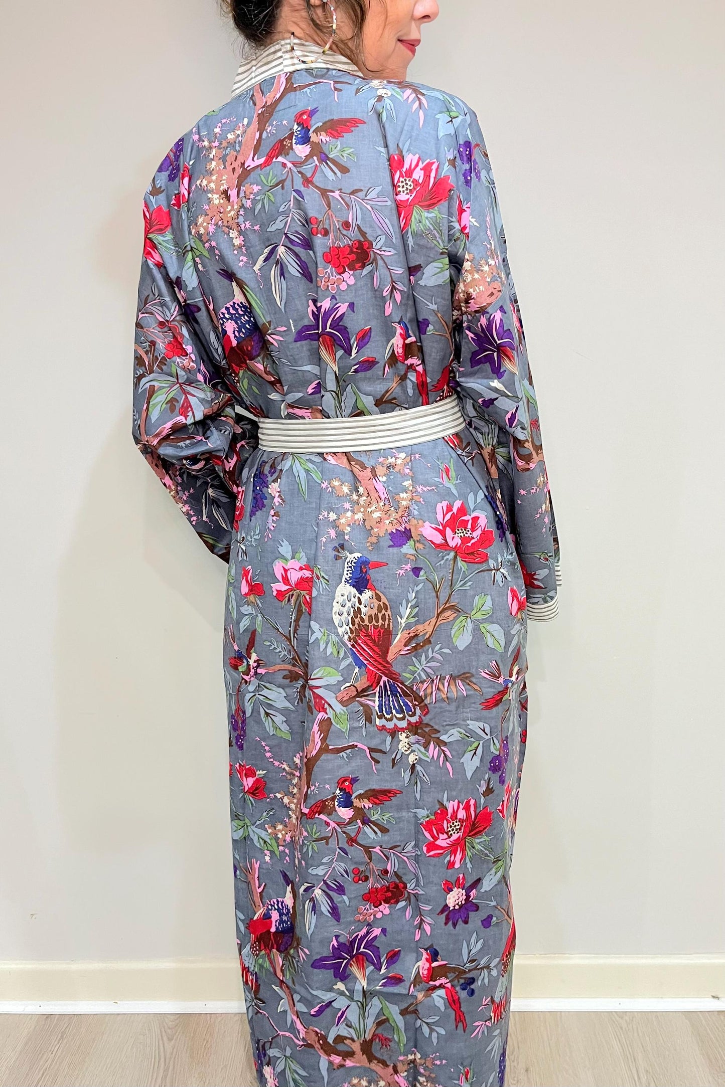 Kimono Robe, Dressing Gown Women, Brides Robe, Womens Dressing Gown, Cotton Dressing Gown, Plus Kimono, Blue Kimono Robe, Plus Size Robe