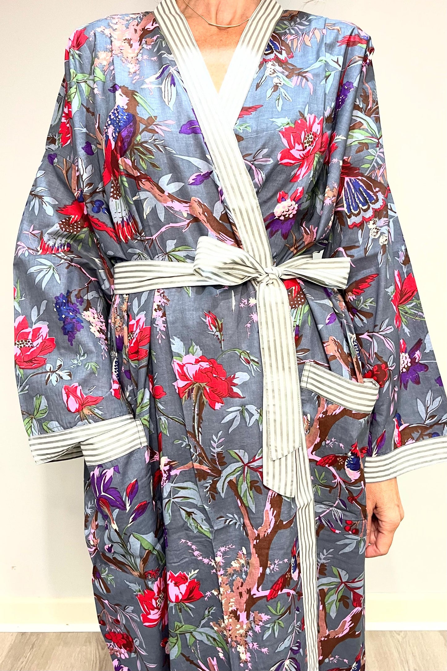 Kimono Robe, Dressing Gown Women, Brides Robe, Womens Dressing Gown, Cotton Dressing Gown, Plus Kimono, Blue Kimono Robe, Plus Size Robe