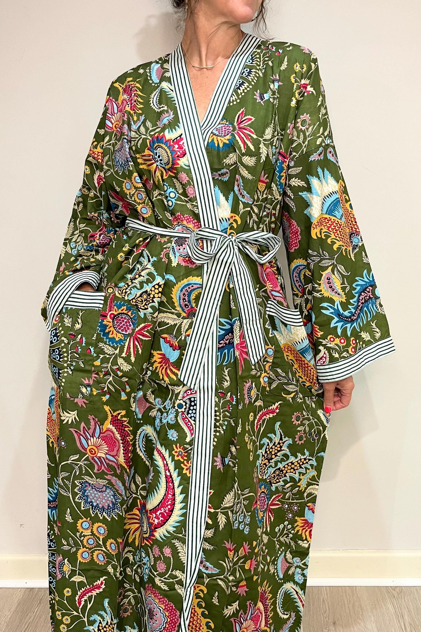 Kimono Robe, Dressing Gown Women, Brides Robe, Womens Dressing Gown, Cotton Dressing Gown, Plus Kimono, Green Kimono Robe, Plus Size Robe