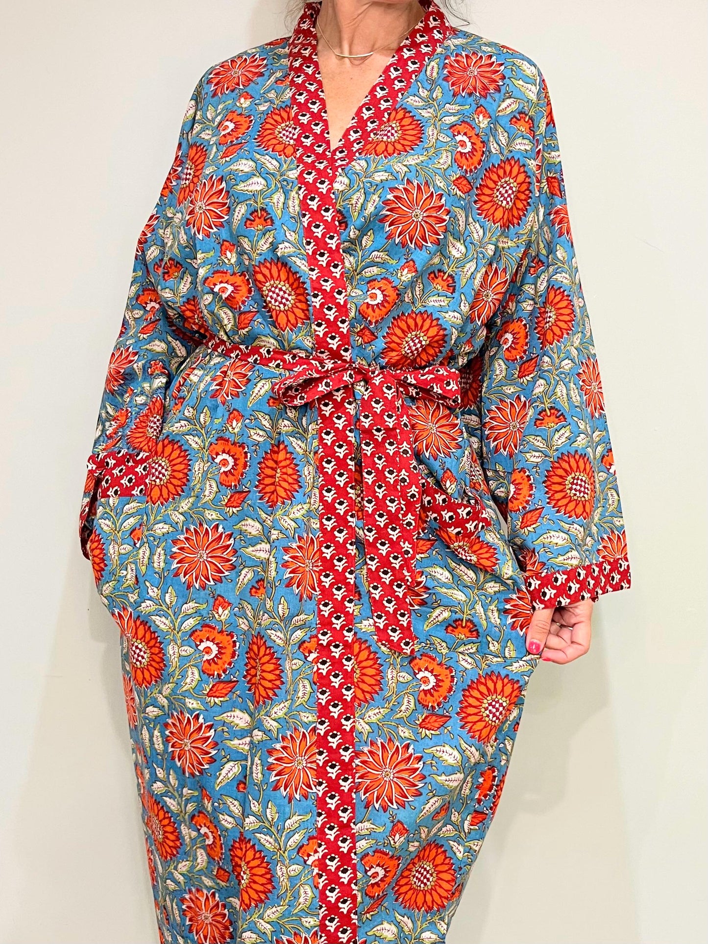 Kimono Robe, Dressing Gown Women, Brides Robe, Womens Dressing Gown, Cotton Dressing Gown, Plus Kimono, Blue Kimono Robe, Plus Size Robe