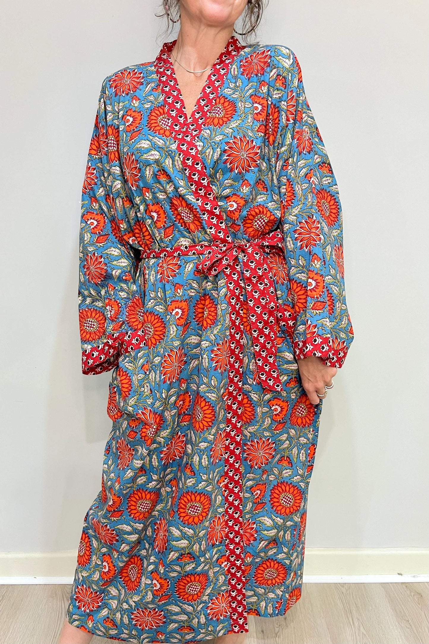 Kimono Robe, Dressing Gown Women, Brides Robe, Womens Dressing Gown, Cotton Dressing Gown, Plus Kimono, Blue Kimono Robe, Plus Size Robe