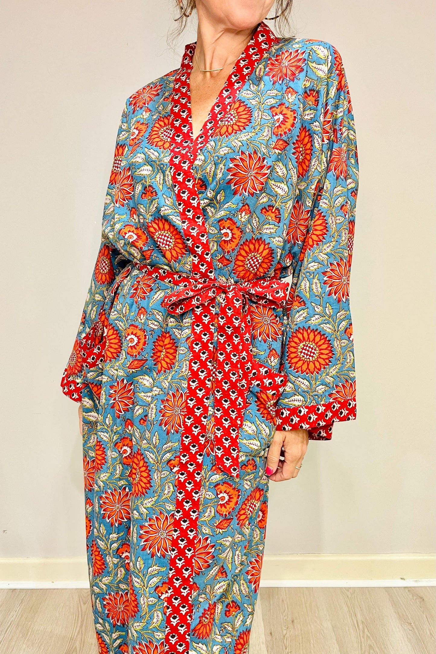 Kimono Robe, Dressing Gown Women, Brides Robe, Womens Dressing Gown, Cotton Dressing Gown, Plus Kimono, Blue Kimono Robe, Plus Size Robe