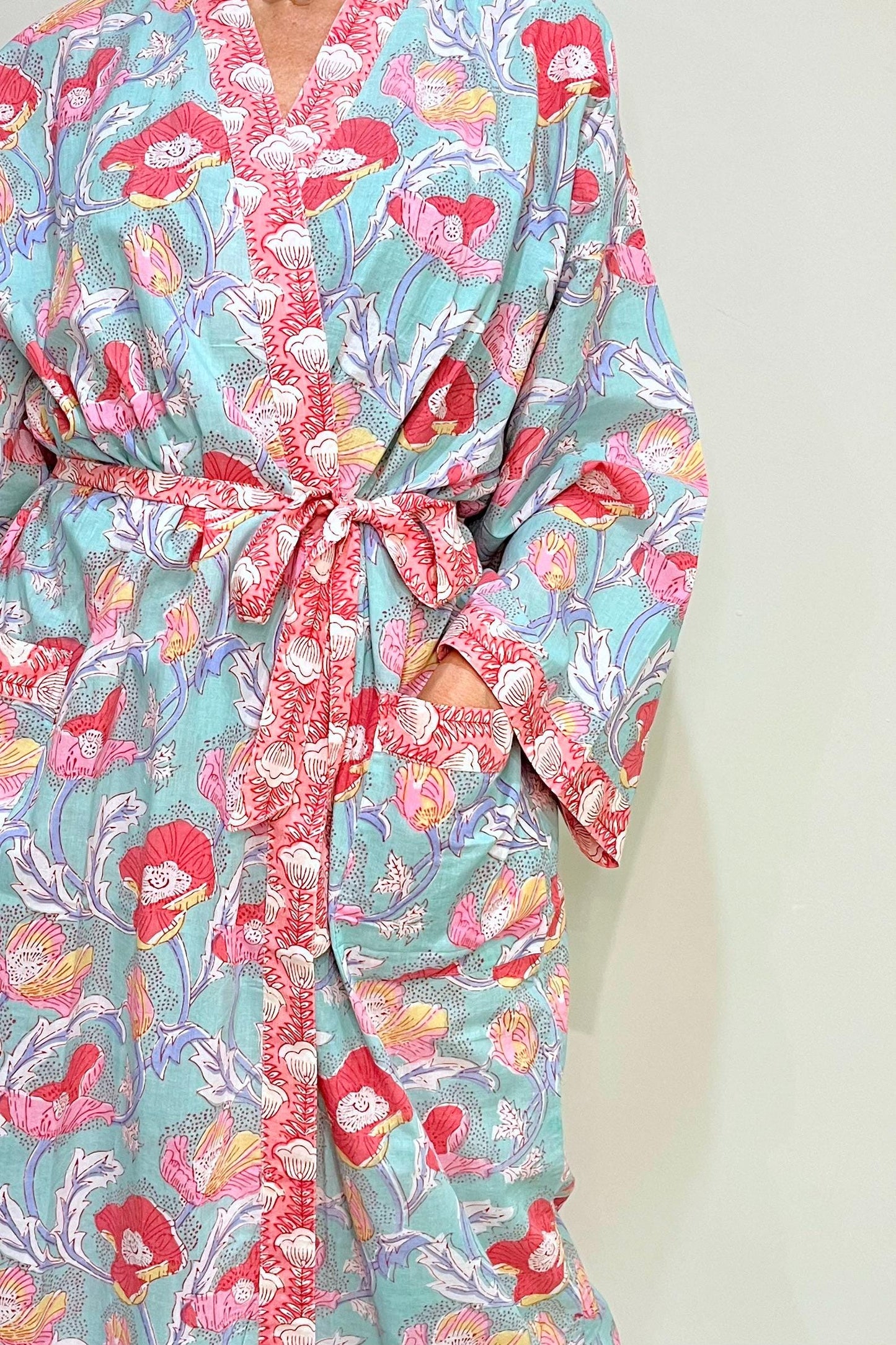 Kimono Robe, Dressing Gown Women, Brides Robe, Womens Dressing Gown, Cotton Dressing Gown, Plus Kimono, Green Kimono Robe, Plus Size Robe