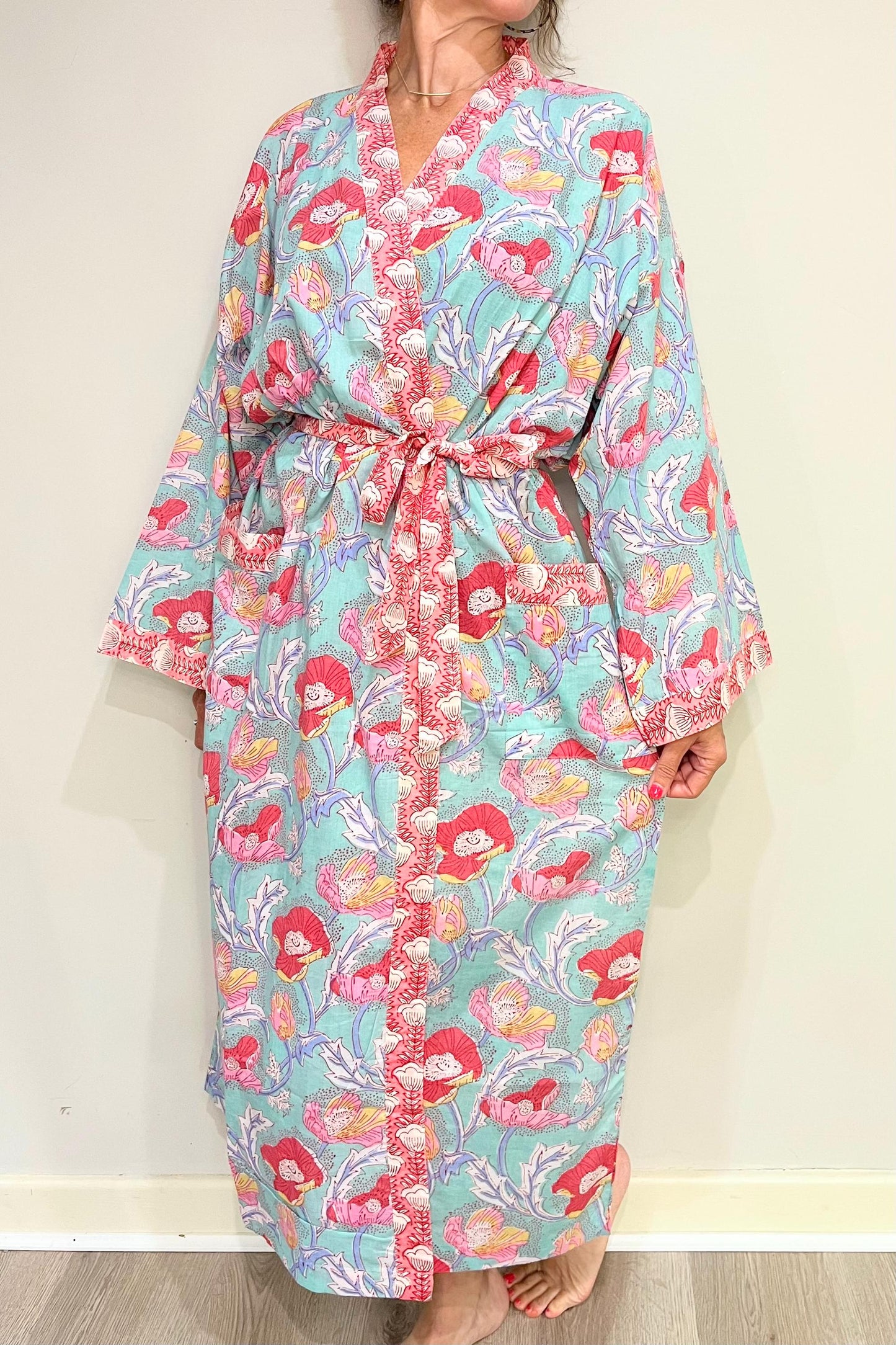 Kimono Robe, Dressing Gown Women, Brides Robe, Womens Dressing Gown, Cotton Dressing Gown, Plus Kimono, Green Kimono Robe, Plus Size Robe