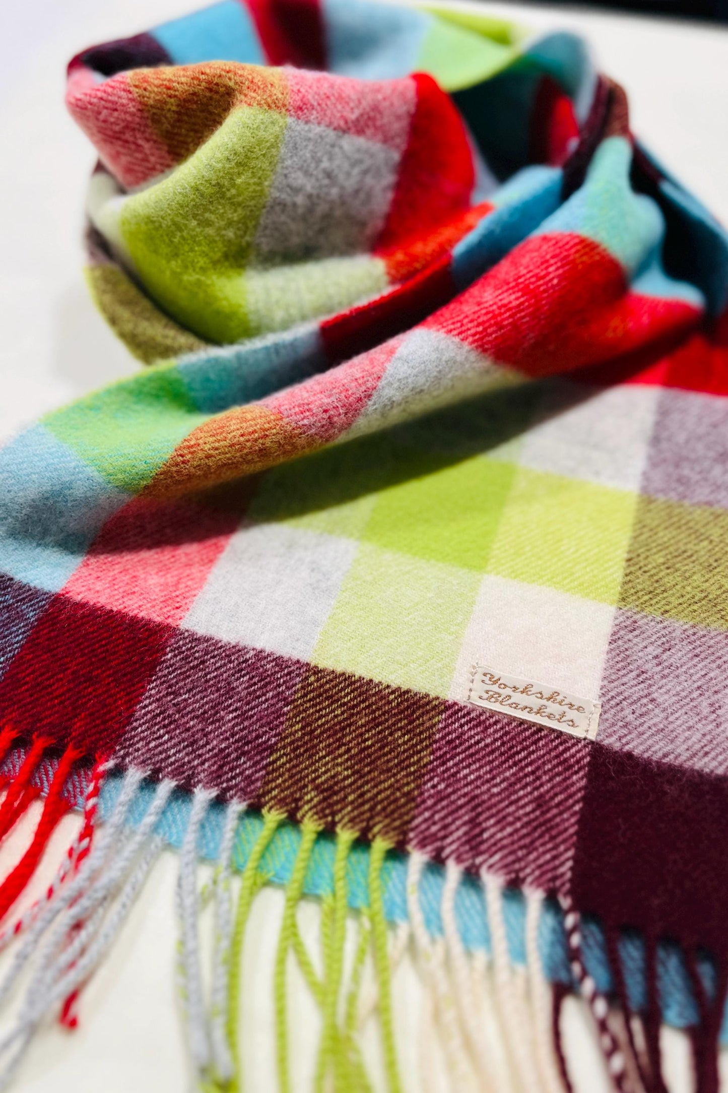 100% Wool Scarf, Yorkshire Wool Wrap, Wool Yarn Scarf, Scarf For Her, Scarf for Him, Wool Scarves, Plaid Scarf, Tartan Wool Scarf,
