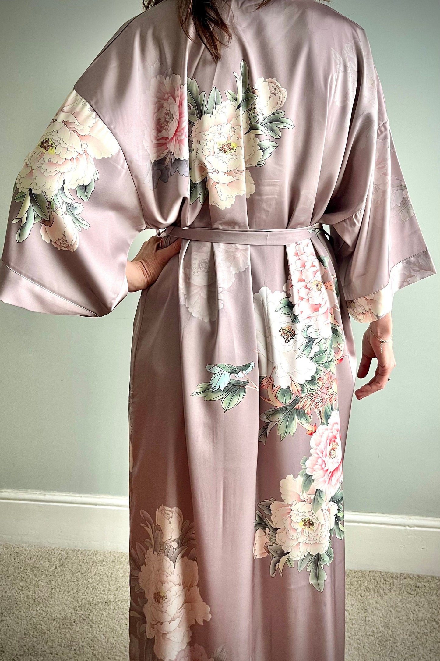Kimono Robe, Dressing Gown, Luxury Wedding Robe, Bridesmaid Robe, Womens Dressing Gown, Dressing Gown, Summer Robe, Dusky Pink Rose