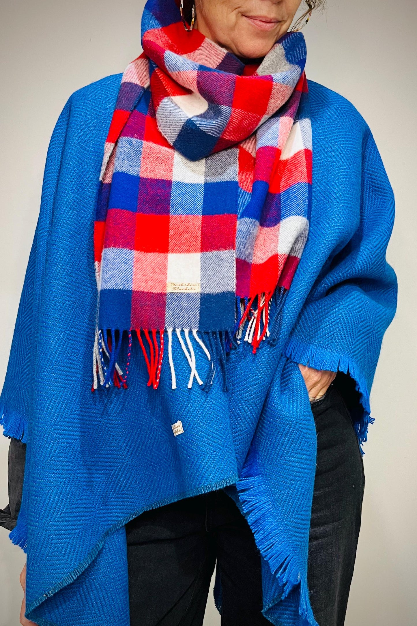100% Wool Scarf, Yorkshire Wool Wrap, Wool Yarn Scarf, Scarf For Her, Scarf for Him, Wool Scarves, Plaid Scarf, Tartan Wool Scarf,