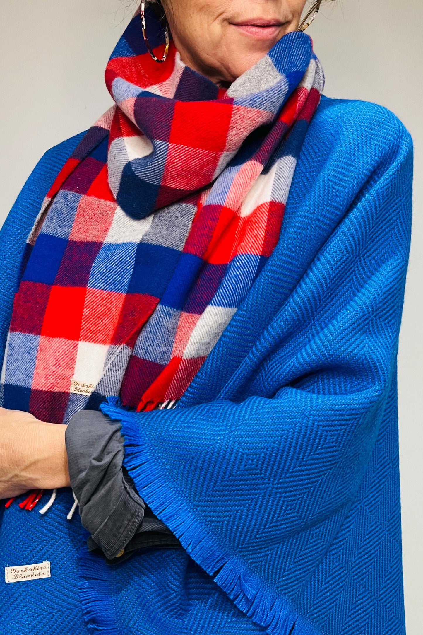 100% Wool Scarf, Yorkshire Wool Wrap, Wool Yarn Scarf, Scarf For Her, Scarf for Him, Wool Scarves, Plaid Scarf, Tartan Wool Scarf,