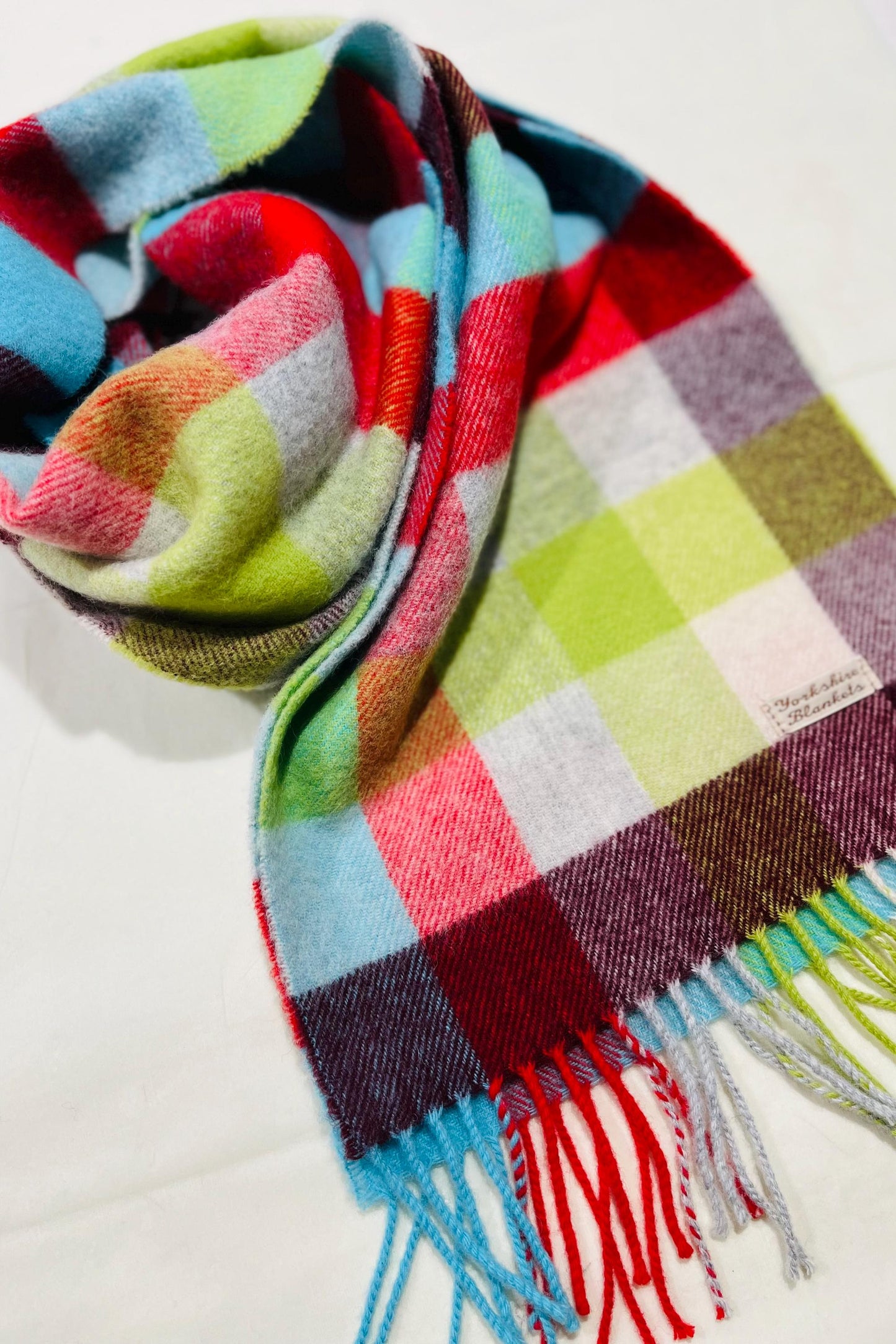 100% Wool Scarf, Yorkshire Wool Wrap, Wool Yarn Scarf, Scarf For Her, Scarf for Him, Wool Scarves, Plaid Scarf, Tartan Wool Scarf,