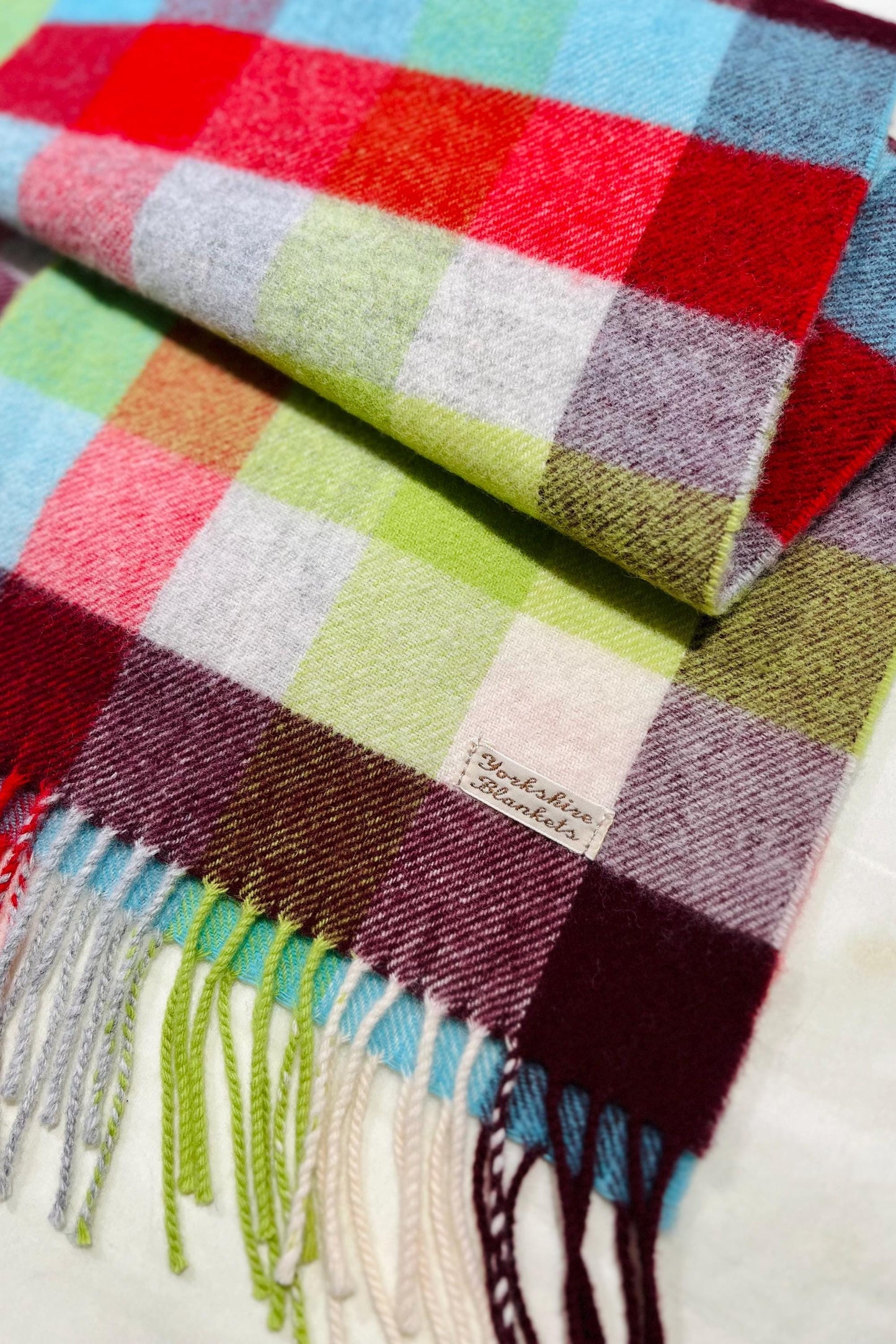 100% Wool Scarf, Yorkshire Wool Wrap, Wool Yarn Scarf, Scarf For Her, Scarf for Him, Wool Scarves, Plaid Scarf, Tartan Wool Scarf,