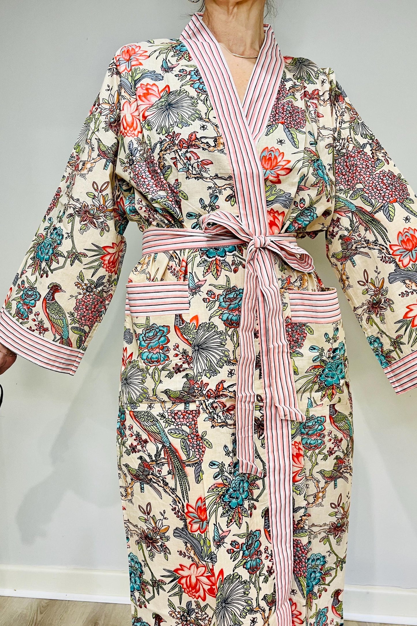 Kimono Robe, Dressing Gown Women, Brides Robe, Womens Dressing Gown, Cotton Dressing Gown, Plus Kimono, Pink Kimono Robe, Plus Size Robe